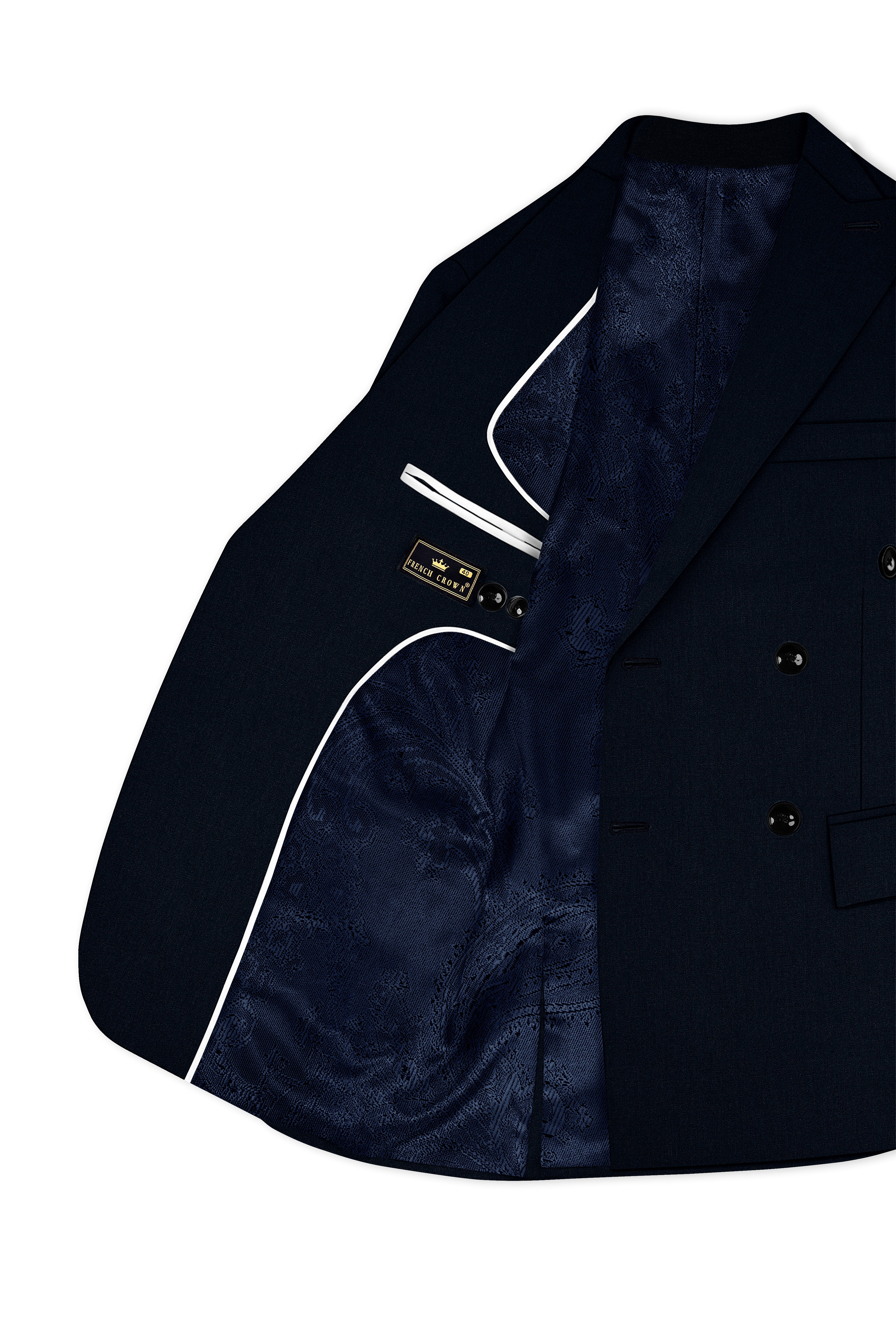 Bunker Blue Premium Cotton Double Breasted Blazer