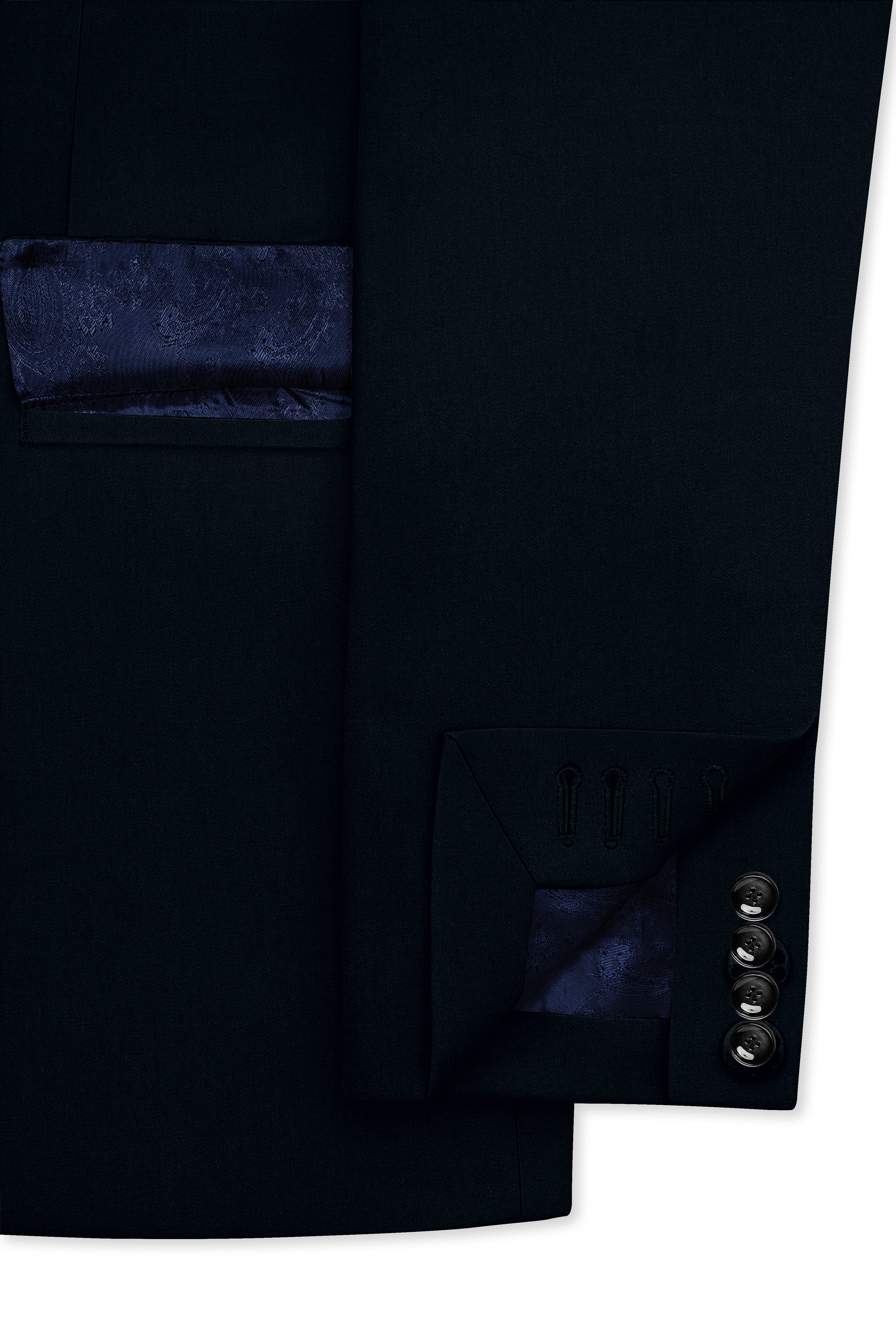 Bunker Blue Premium Cotton Double Breasted Blazer