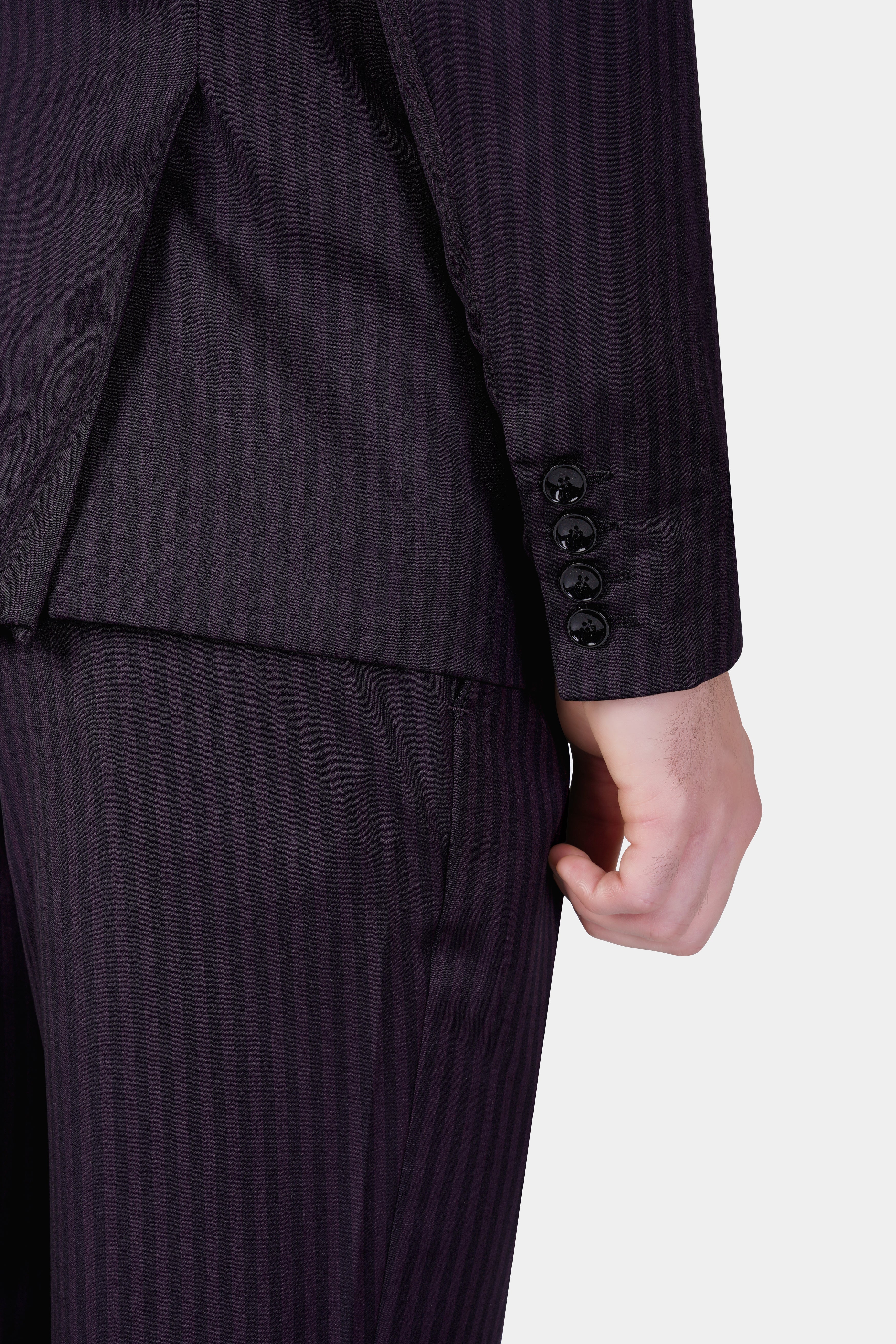 Imperial Purple and Black Striped Wool Rich Blazer BL3119-SB-36, BL3119-SB-38, BL3119-SB-40, BL3119-SB-42, BL3119-SB-44, BL3119-SB-46, BL3119-SB-48, BL3119-SB-50, BL3119-SB-52, BL3119-SB-54, BL3119-SB-56, BL3119-SB-58, BL3119-SB-60