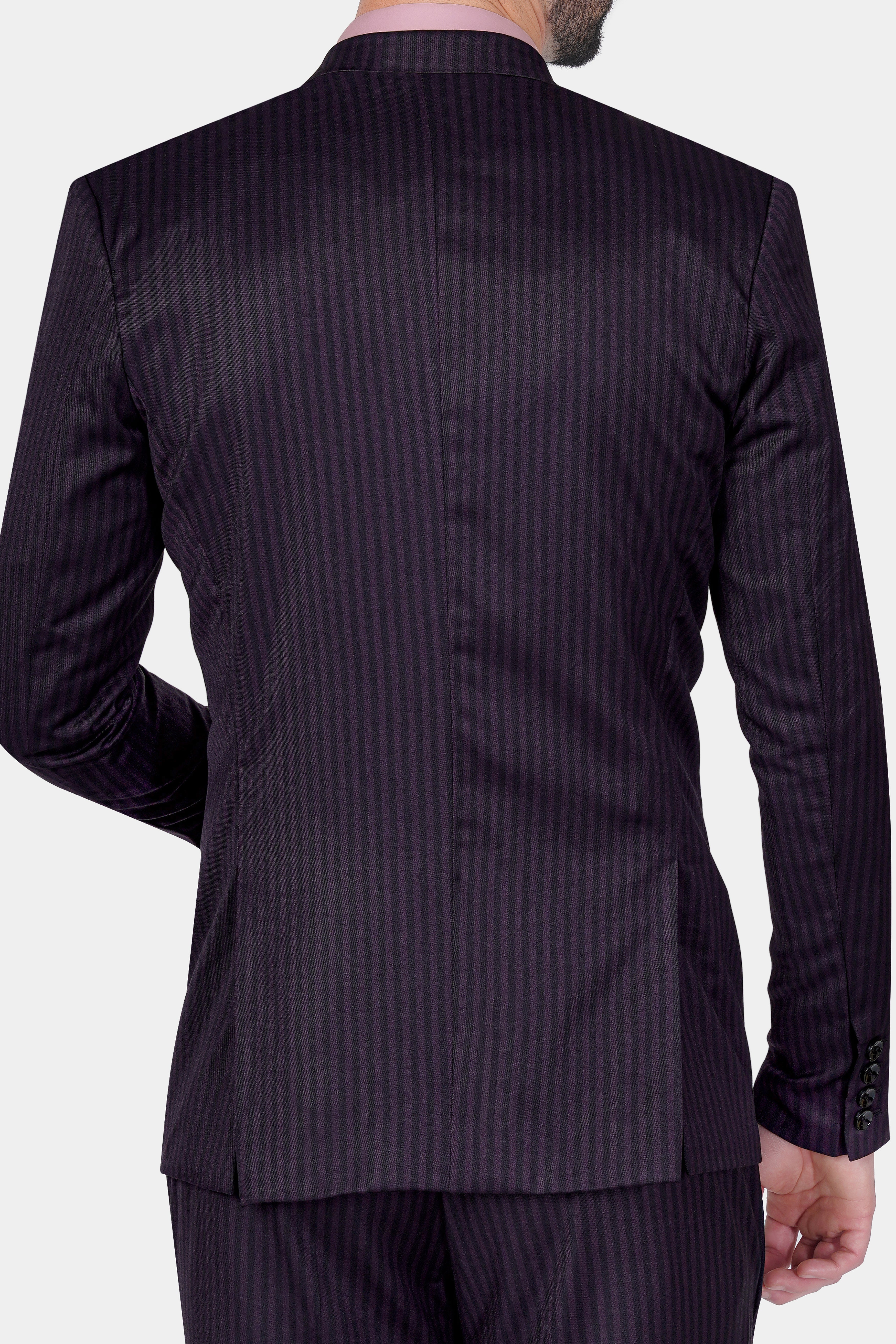 Imperial Purple and Black Striped Wool Rich Blazer BL3119-SB-36, BL3119-SB-38, BL3119-SB-40, BL3119-SB-42, BL3119-SB-44, BL3119-SB-46, BL3119-SB-48, BL3119-SB-50, BL3119-SB-52, BL3119-SB-54, BL3119-SB-56, BL3119-SB-58, BL3119-SB-60