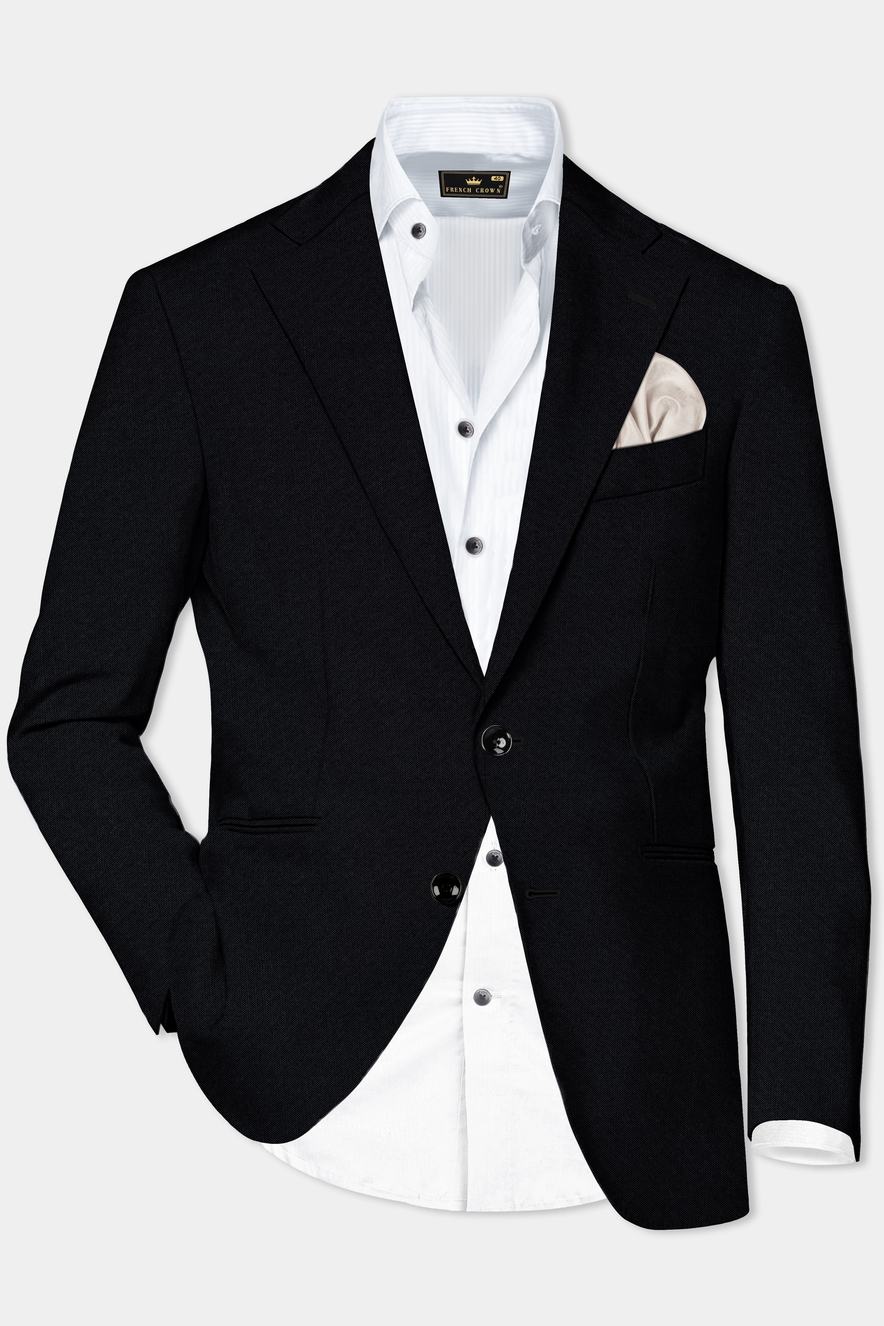 Jade Black Wool Rich Blazer