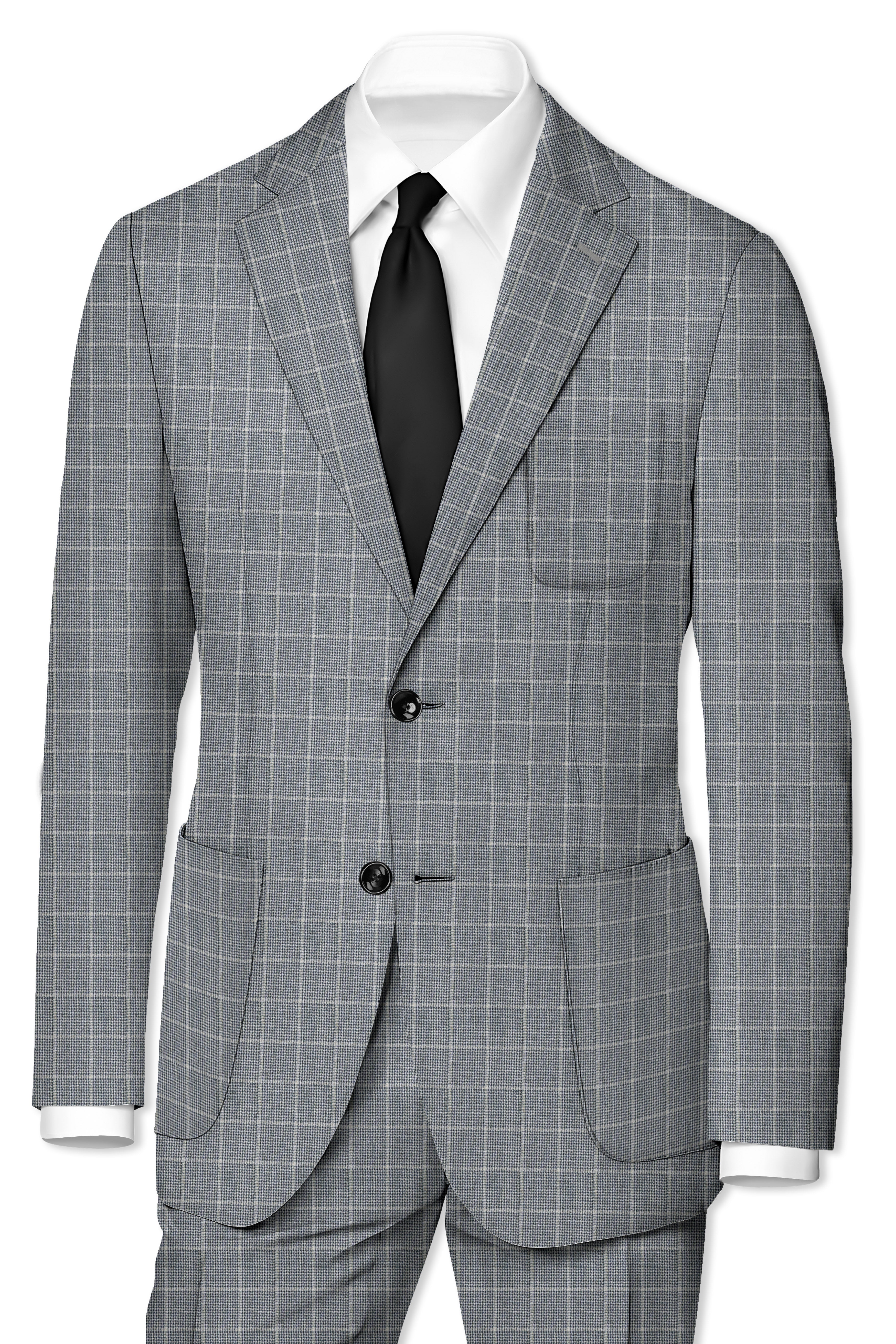 Boulder Gray Windowpane Wool Rich Sports Blazer