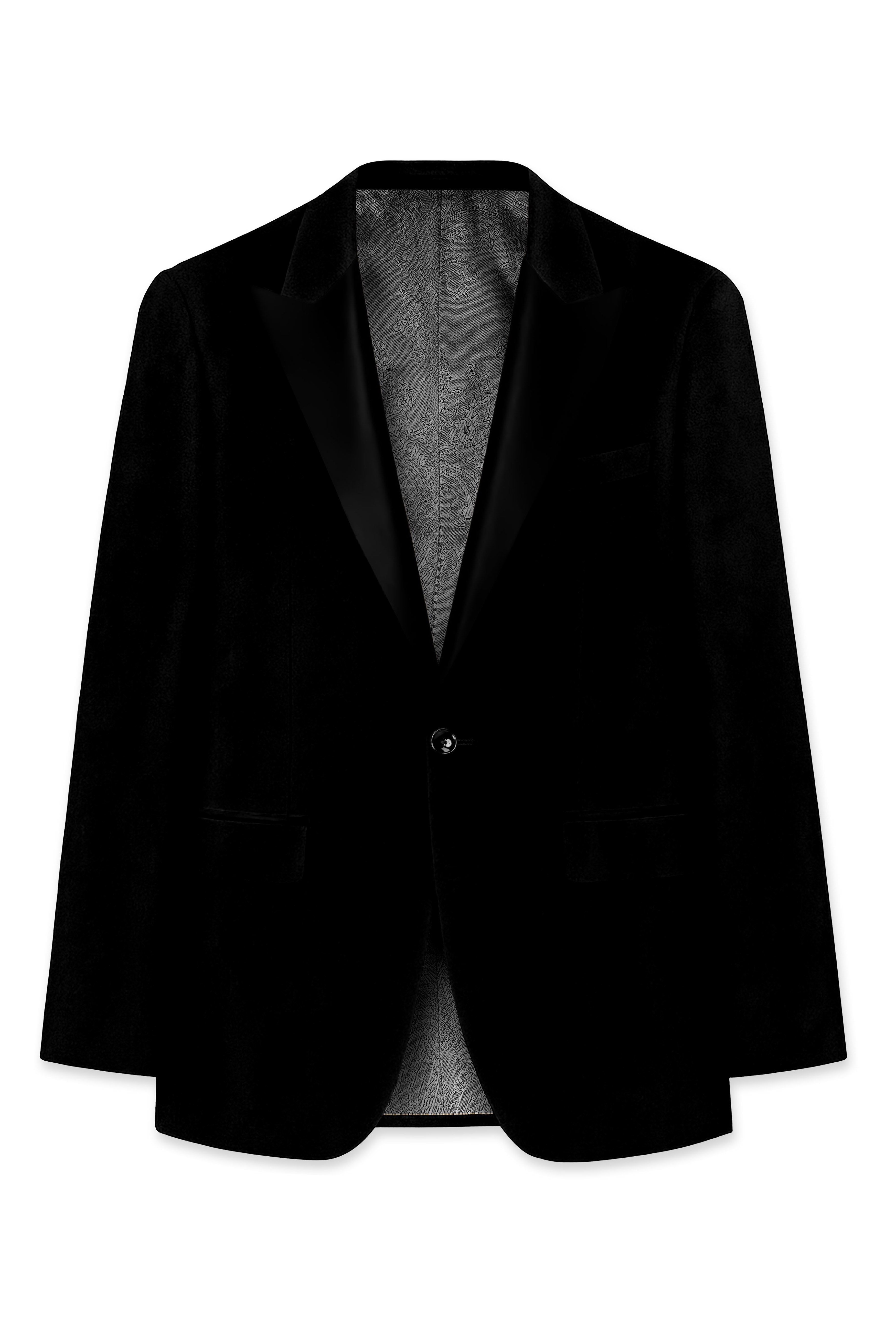 Jade Black Velvet Tuxedo Blazer