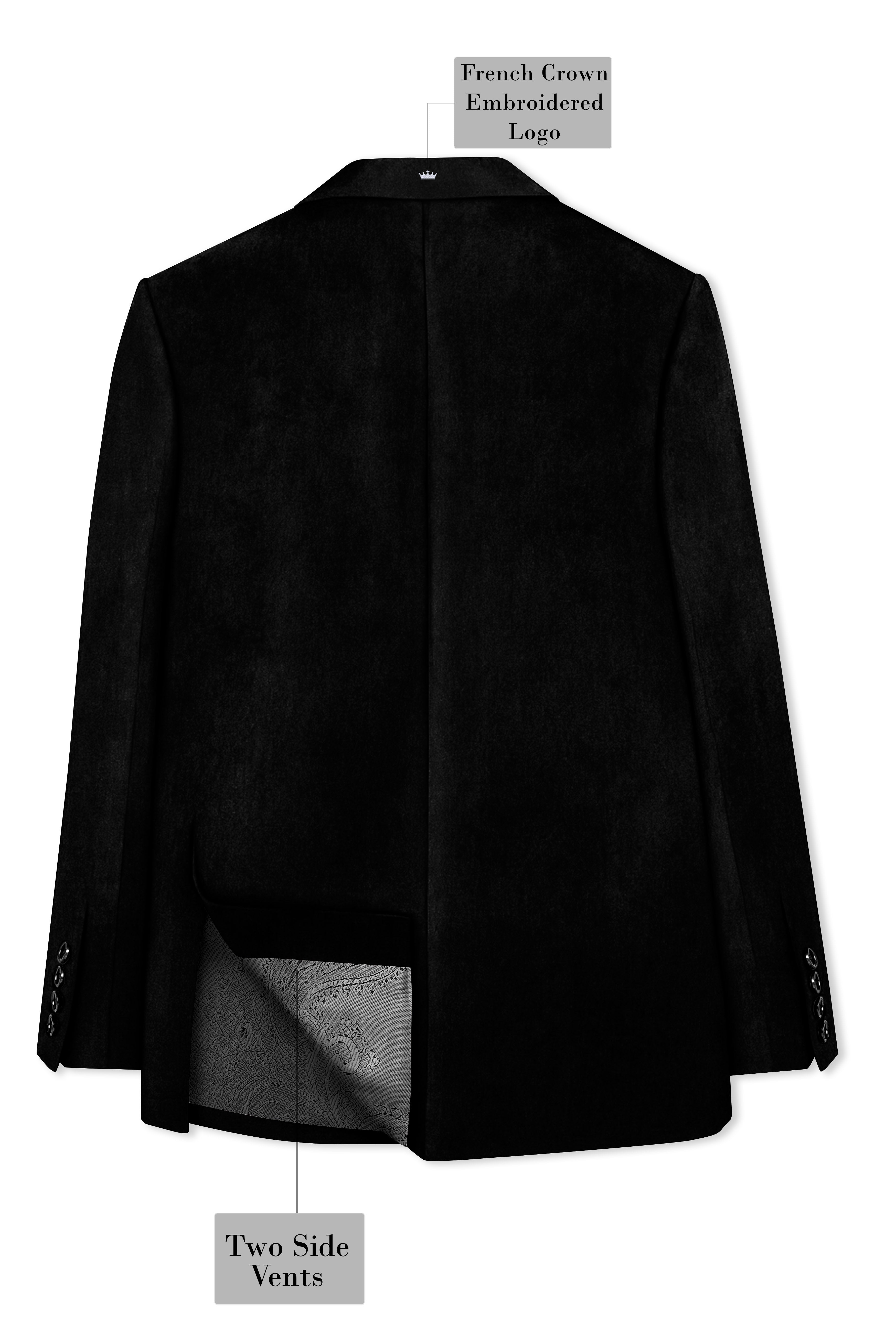 Jade Black Velvet Tuxedo Blazer