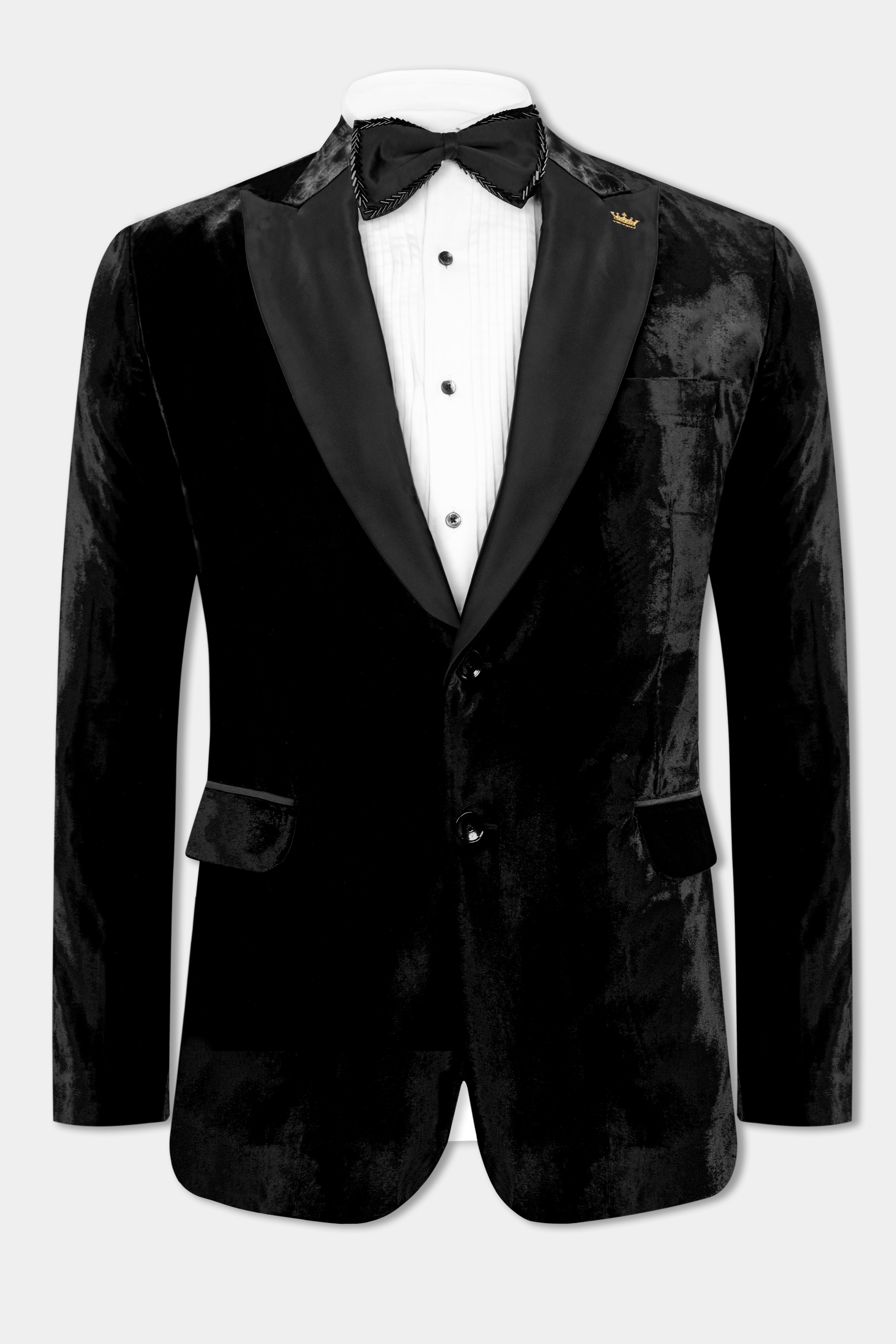 Jade Black Velvet Tuxedo Blazer