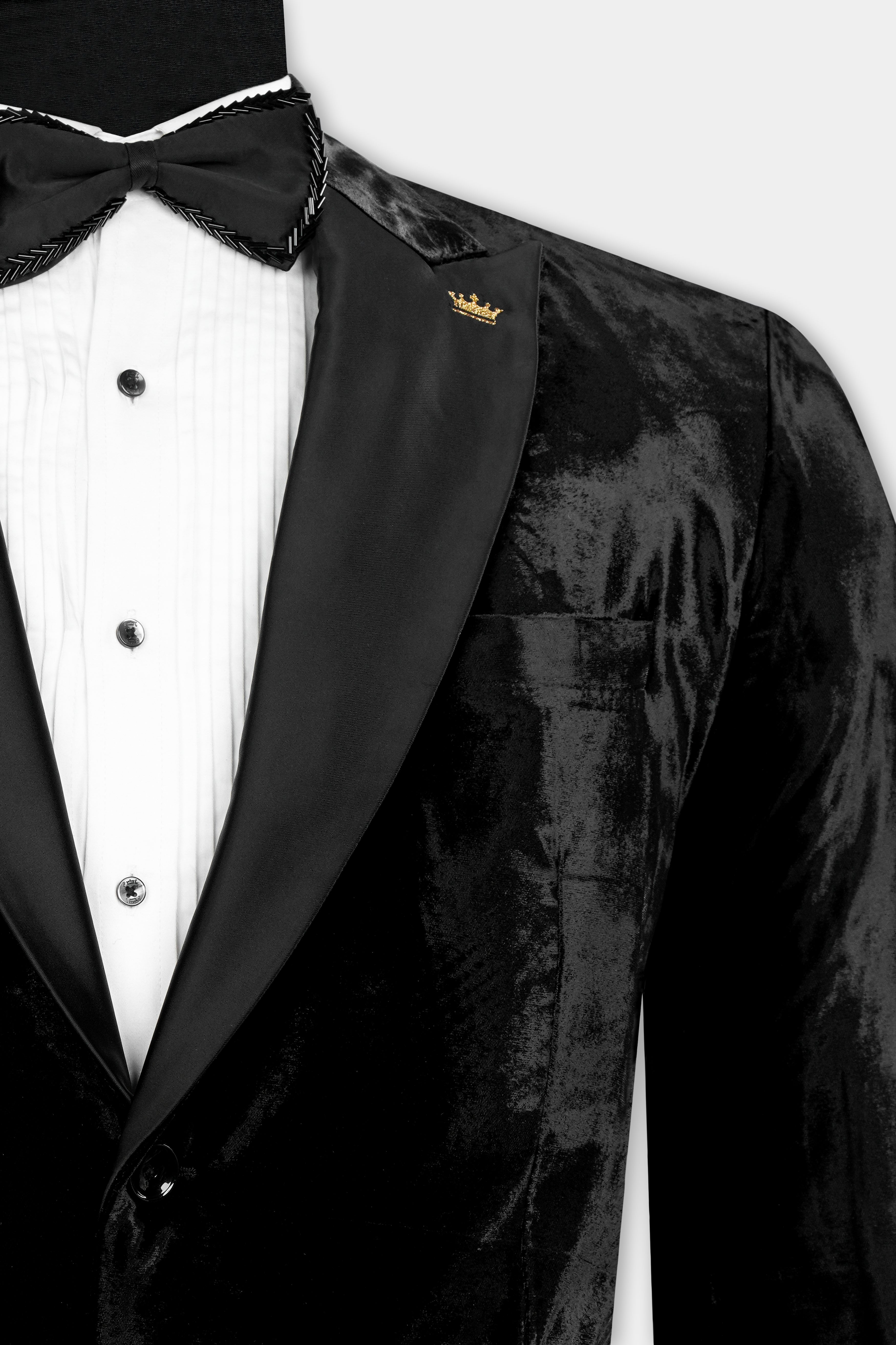 Jade Black Velvet Tuxedo Blazer