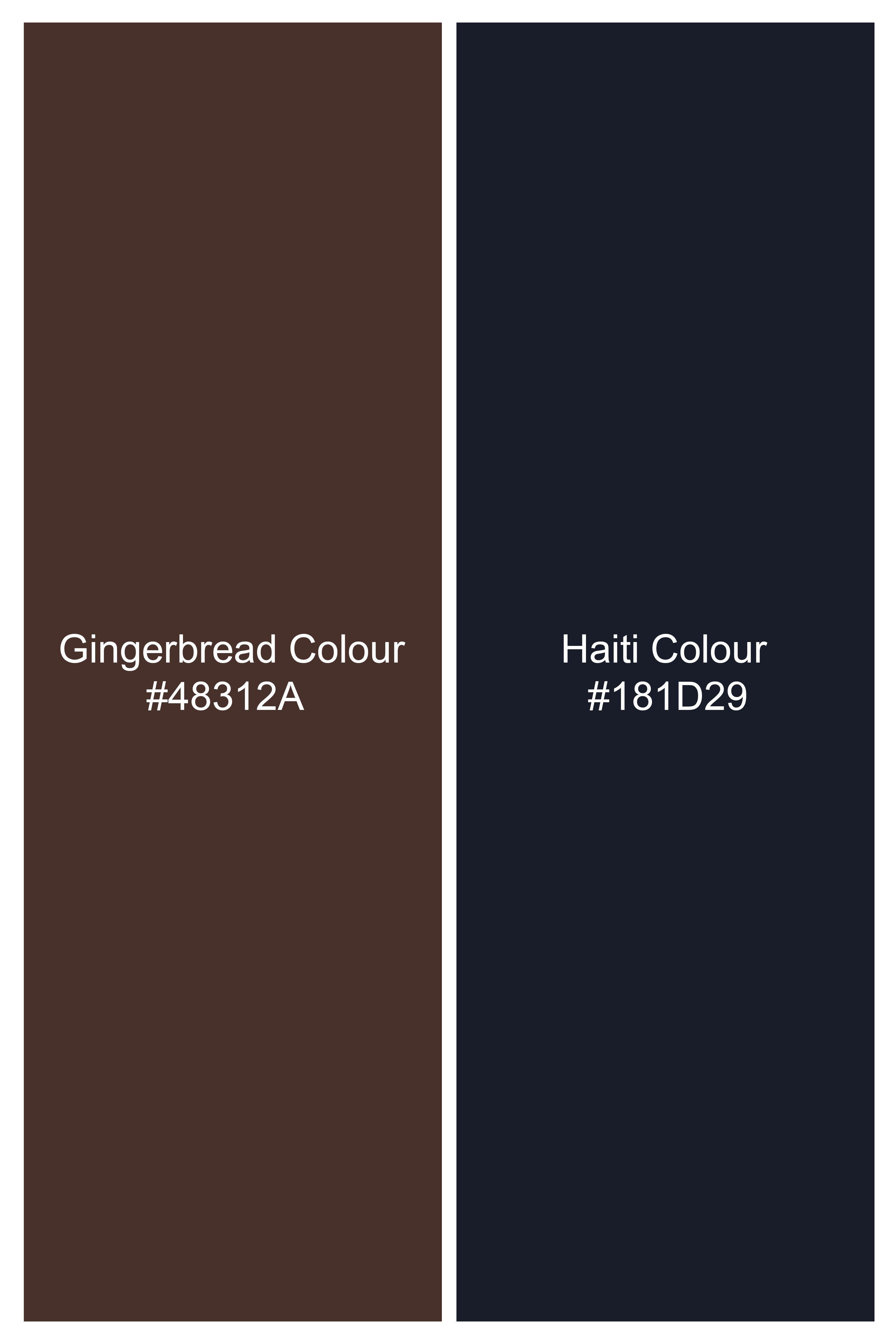 Gingerbread Brown and Haiti Blue Plaid Wool Rich Tuxedo Blazer