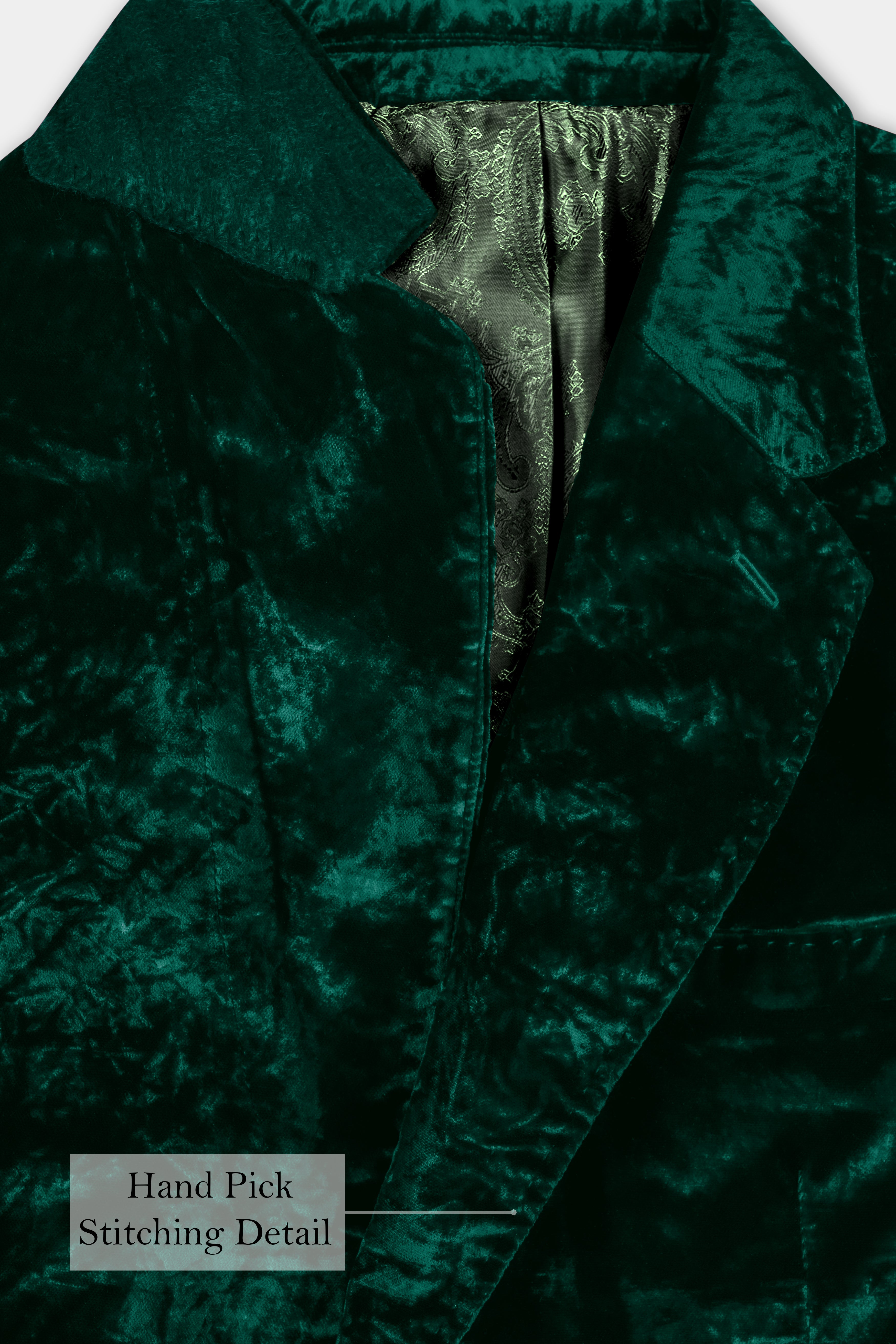 Sacramento Green Crushed Velvet Blazer