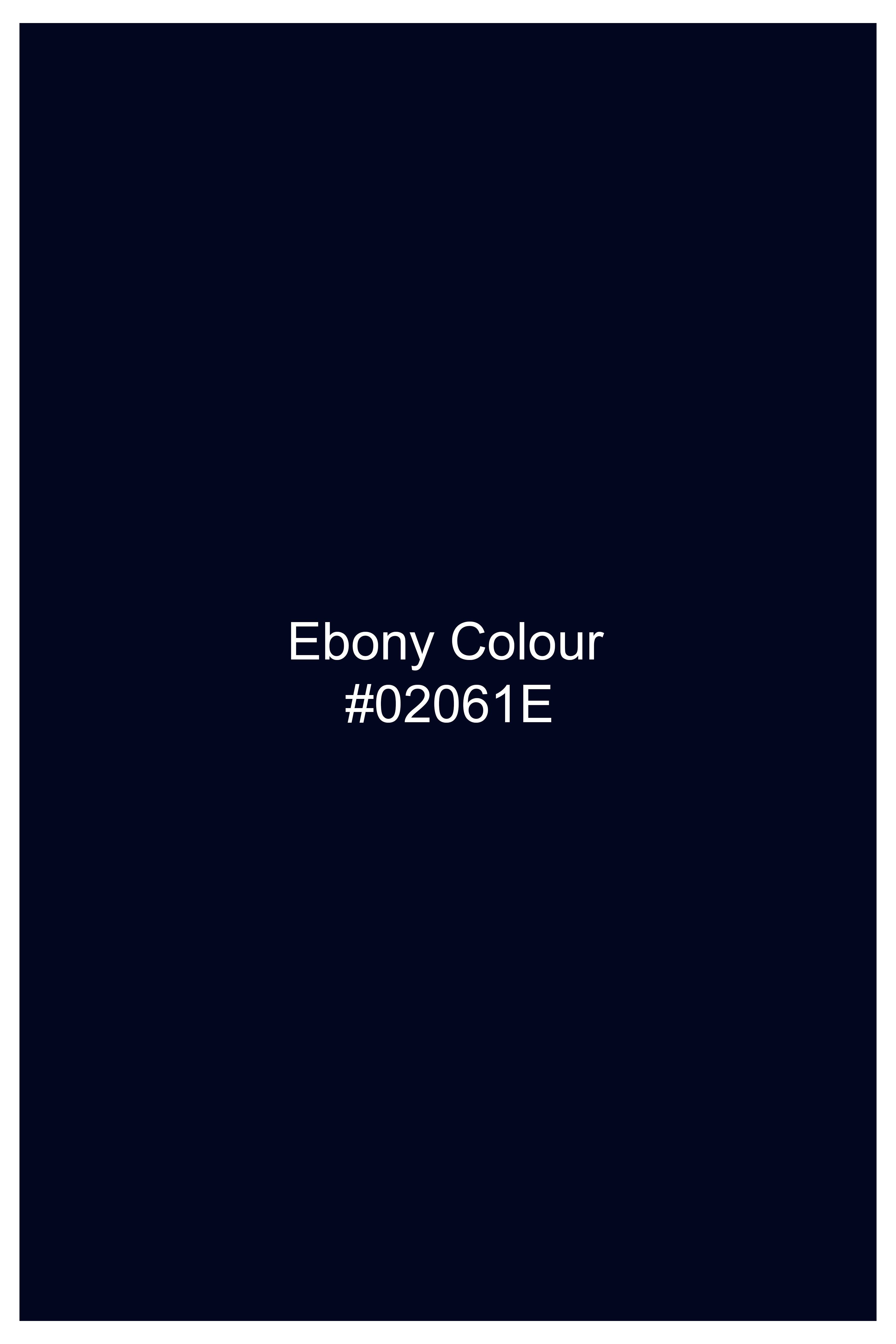 Ebony Blue Crushed Velvet Cross Placket Bandhgala Blazer