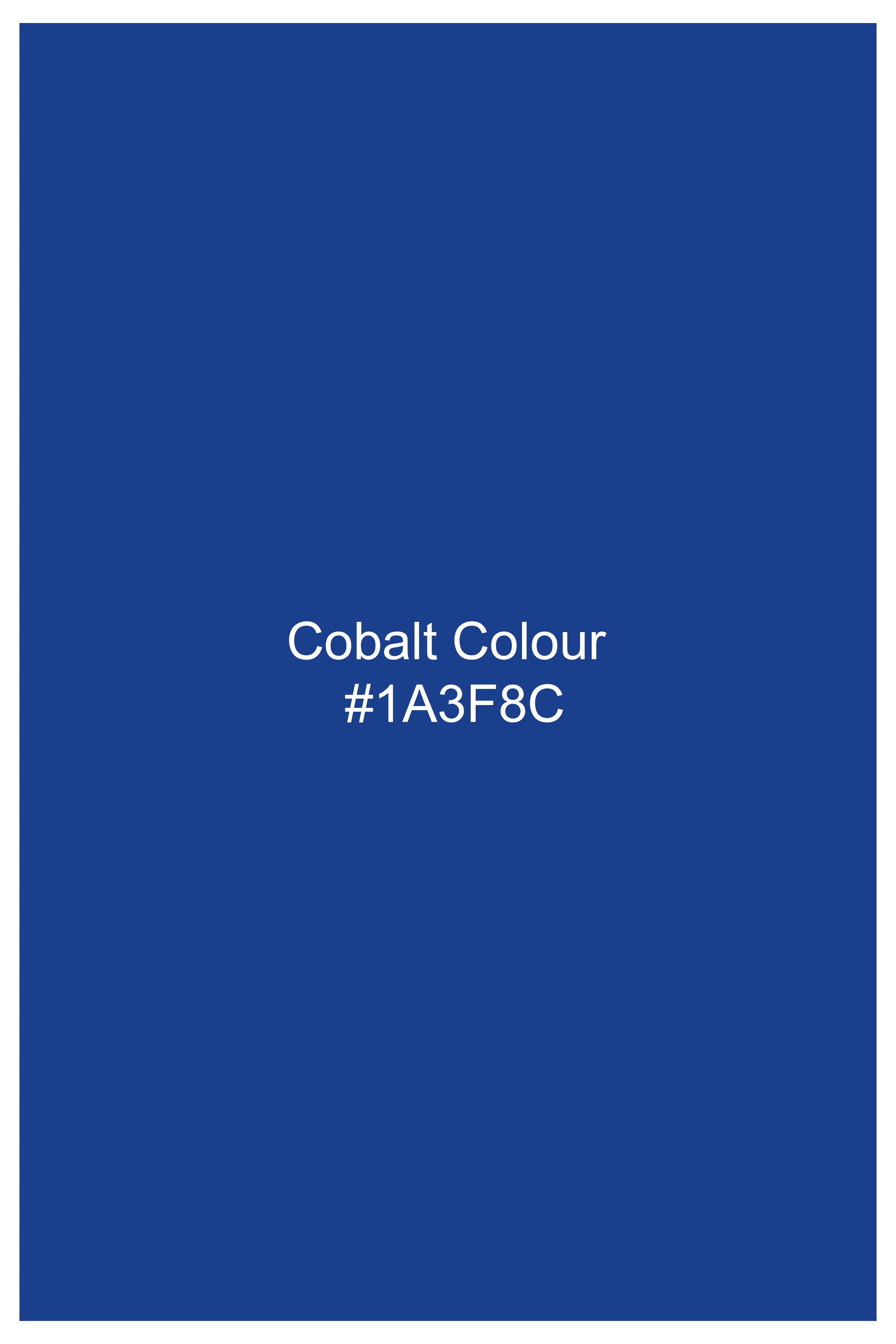 Cobalt Blue Textured Corduroy Premium Cotton Designer Tuxedo Blazer