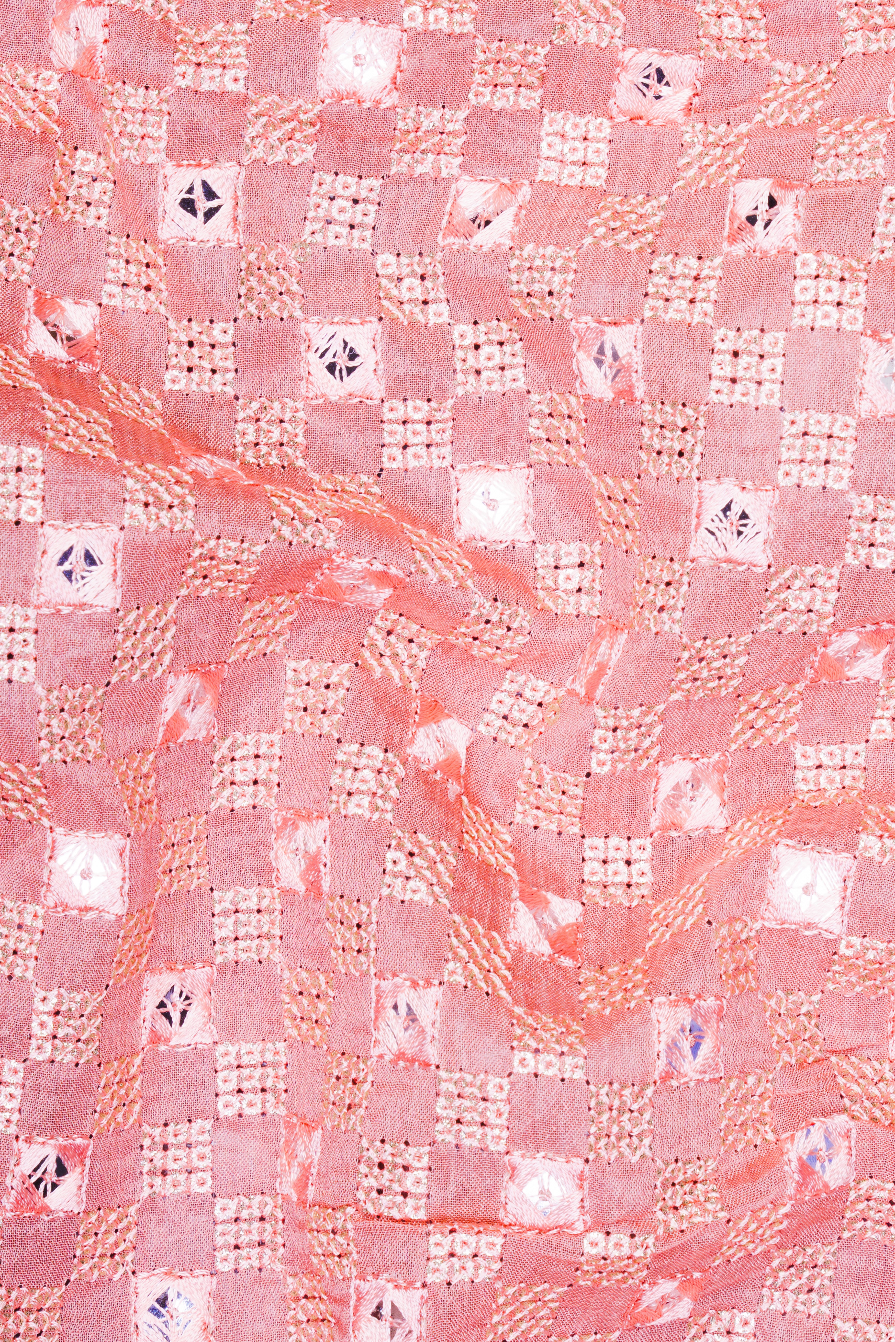 Turkish Pink Embroidered Cross Placket Bandhgala Jodhpuri