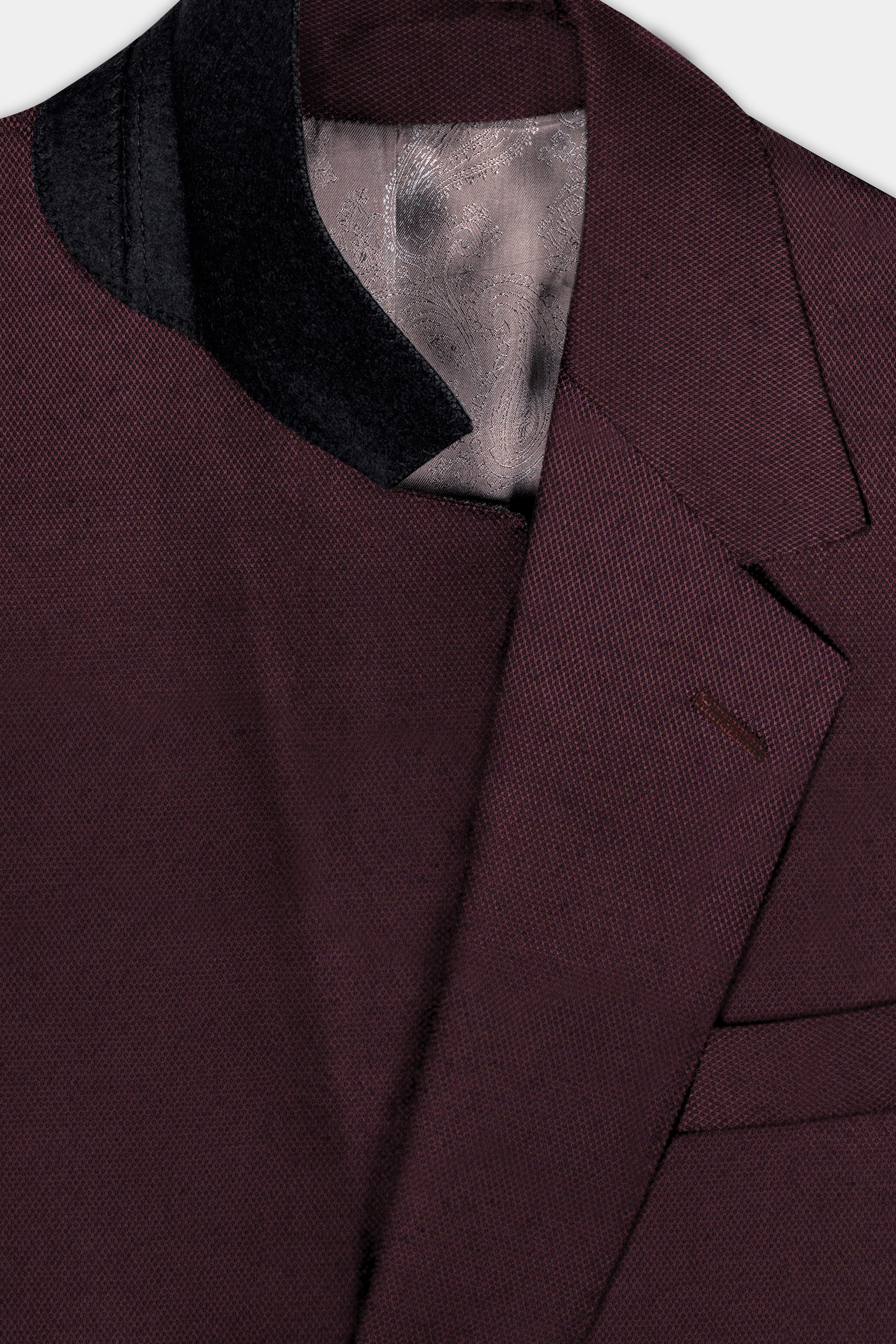 Eclipse Maroon Textured Wool Rich Blazer