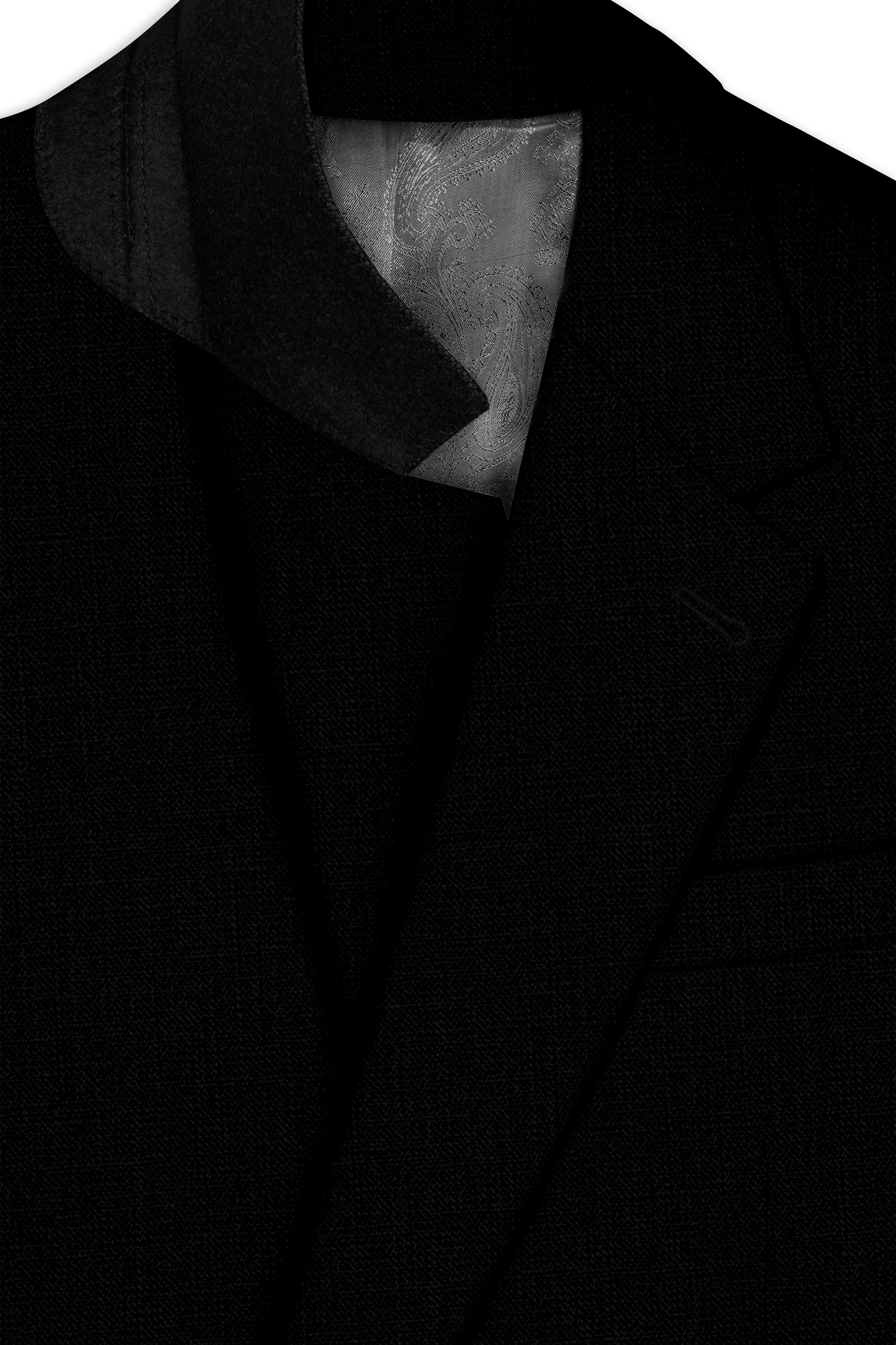 Jade Black Luxurious Linen Single Breasted Stretchable traveler Blazer