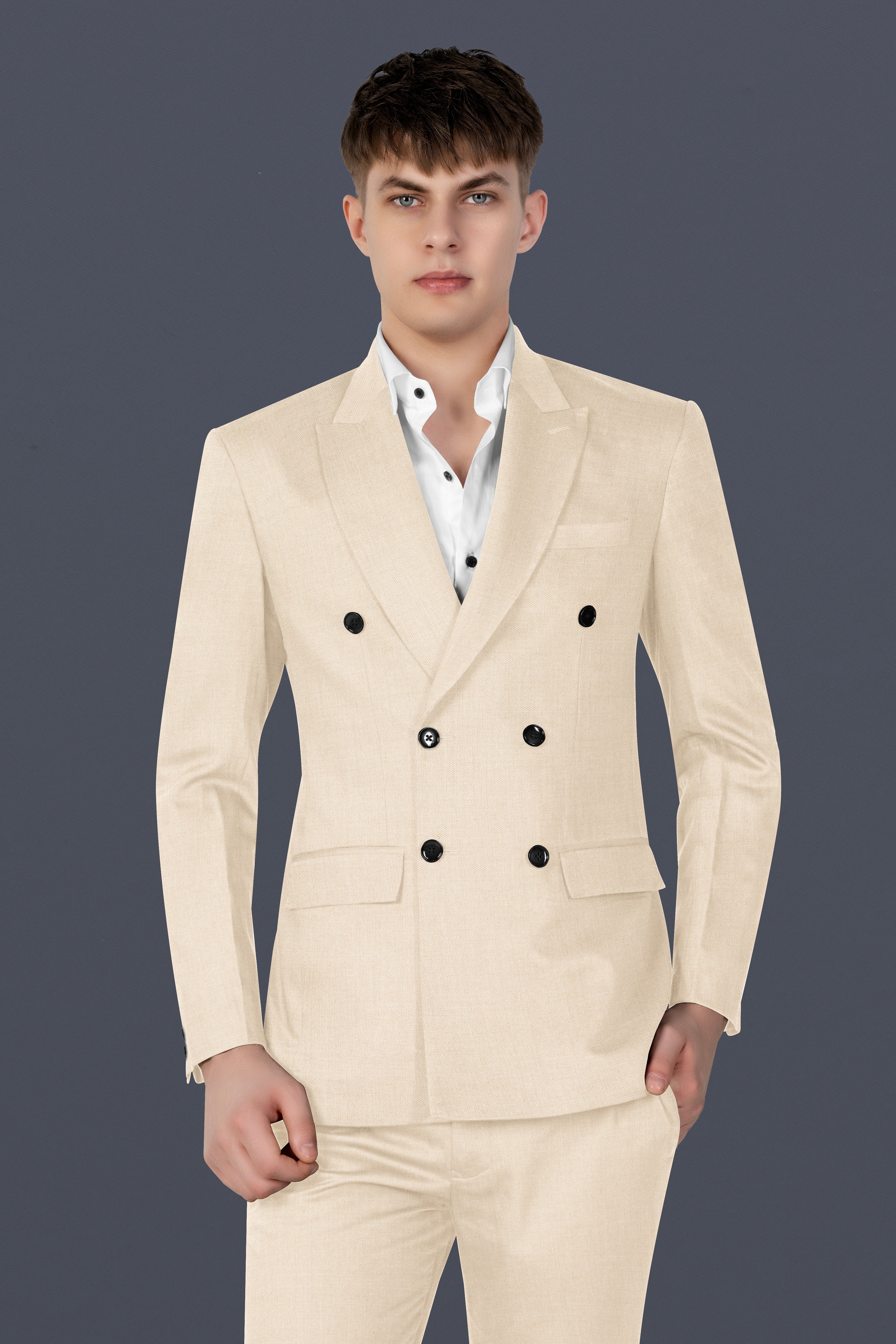 Mercury Cream Double Breasted Blazer