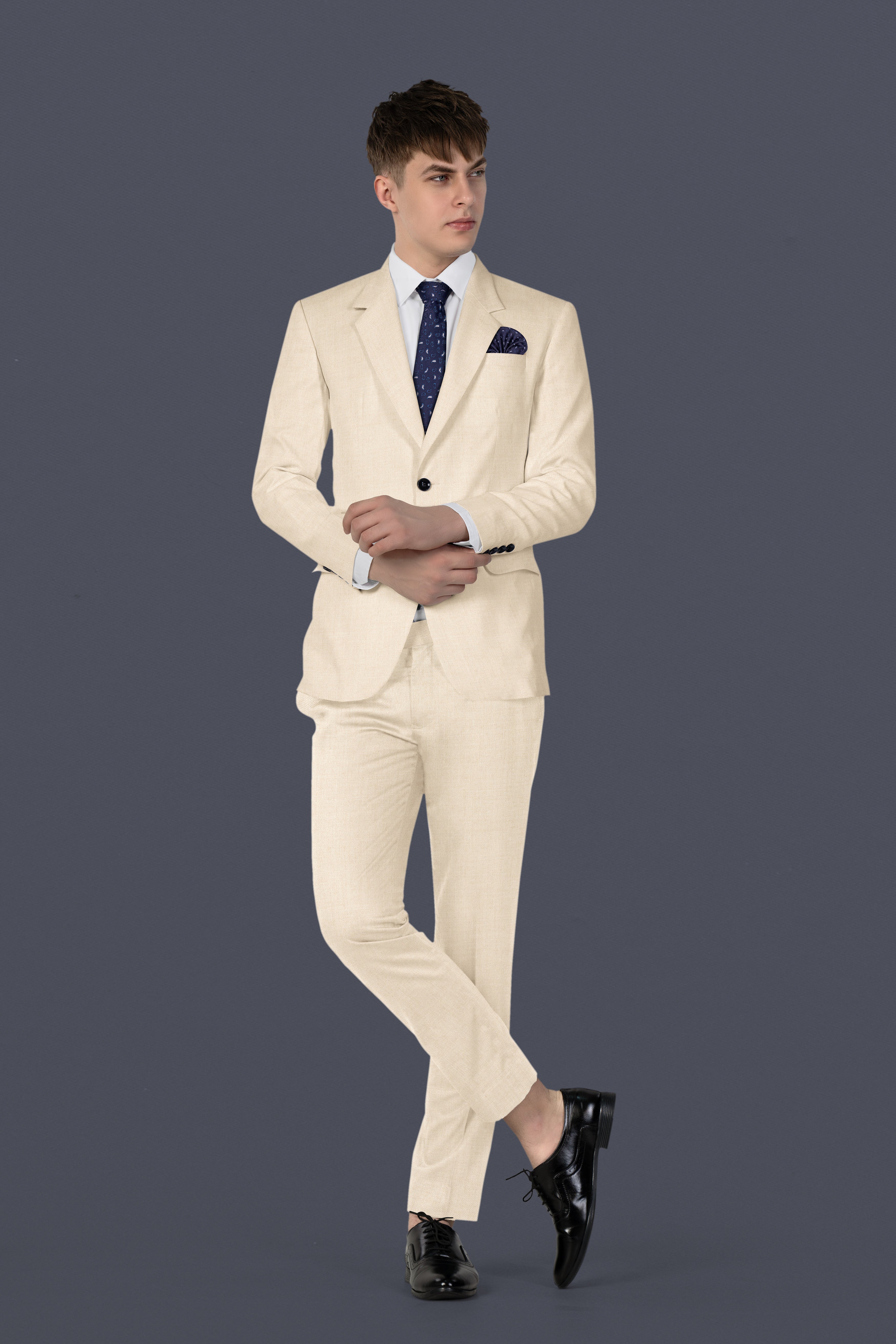 Mercury Cream Solid Blazer