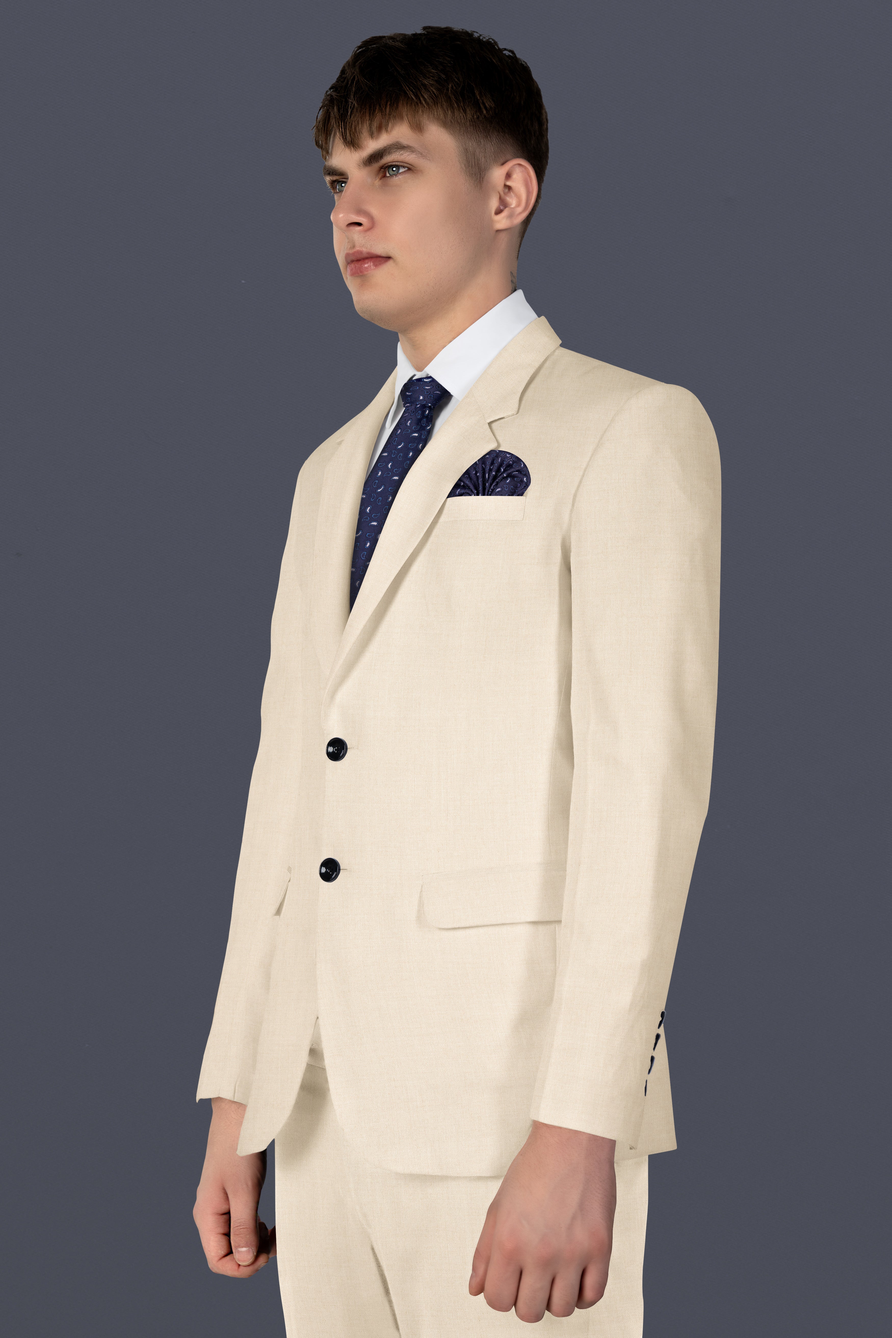 Mercury Cream Solid Blazer