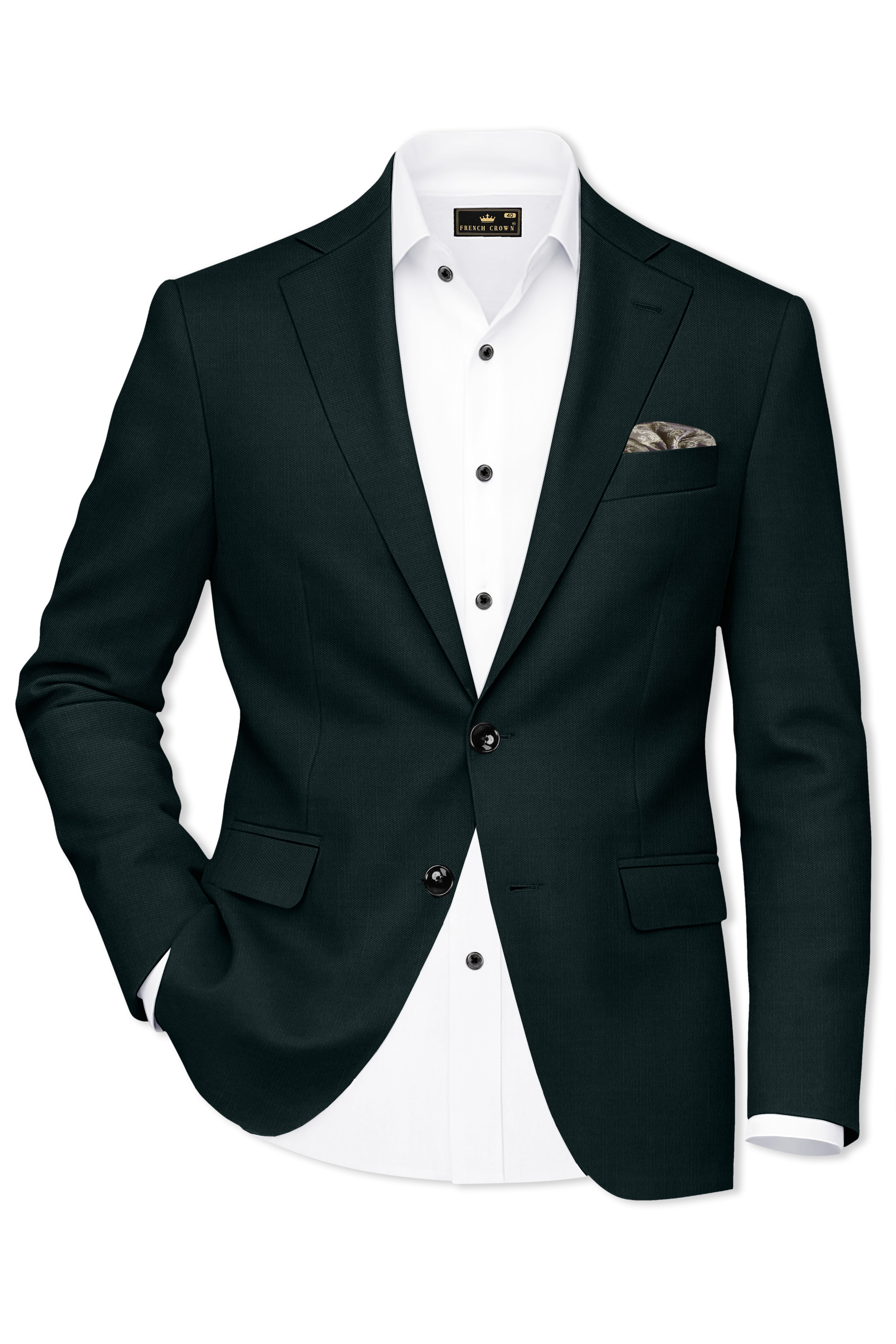 Timber Green Wool Rich Single Breasted Blazer