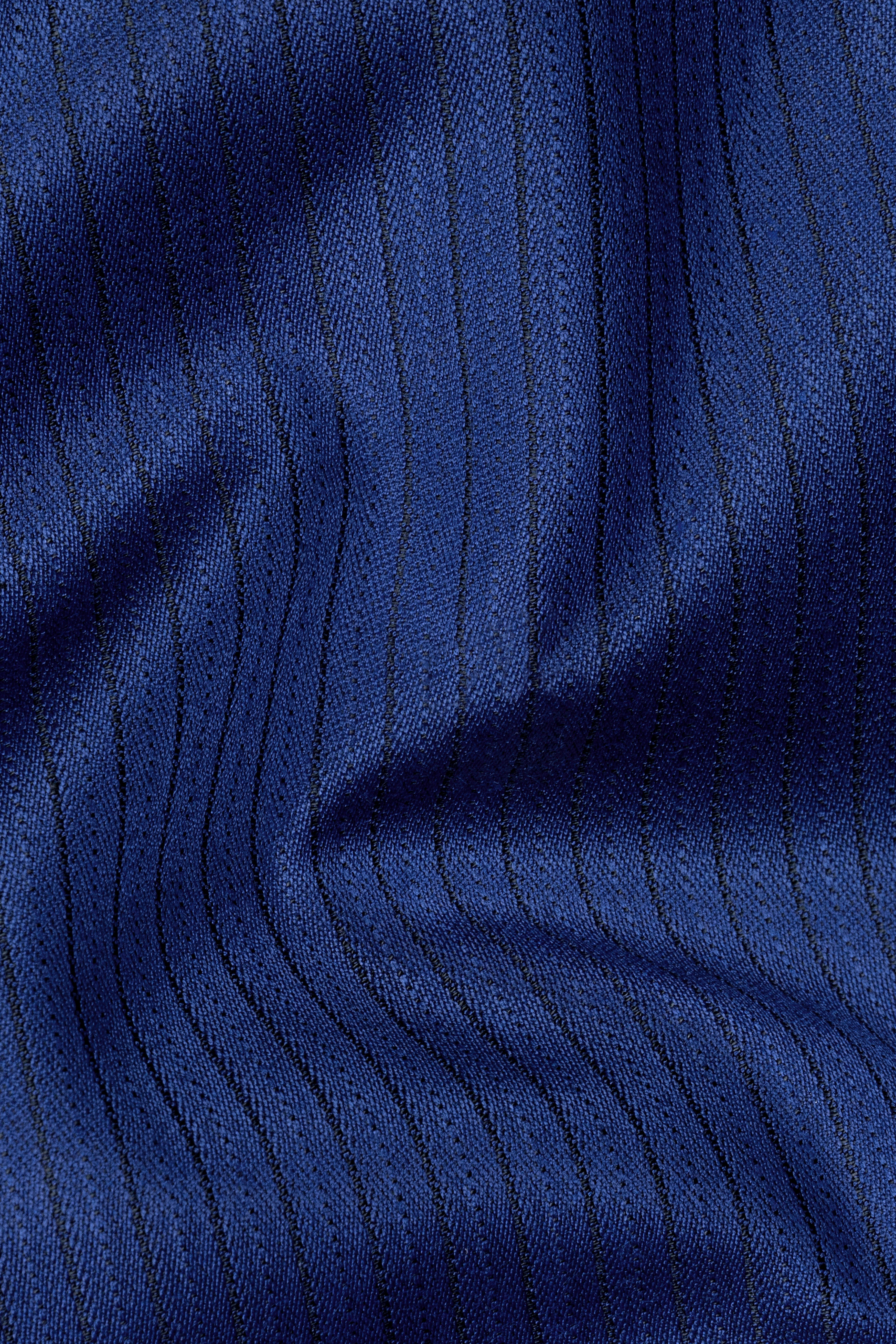 Bunting Blue Striped Wool Blend Blazer