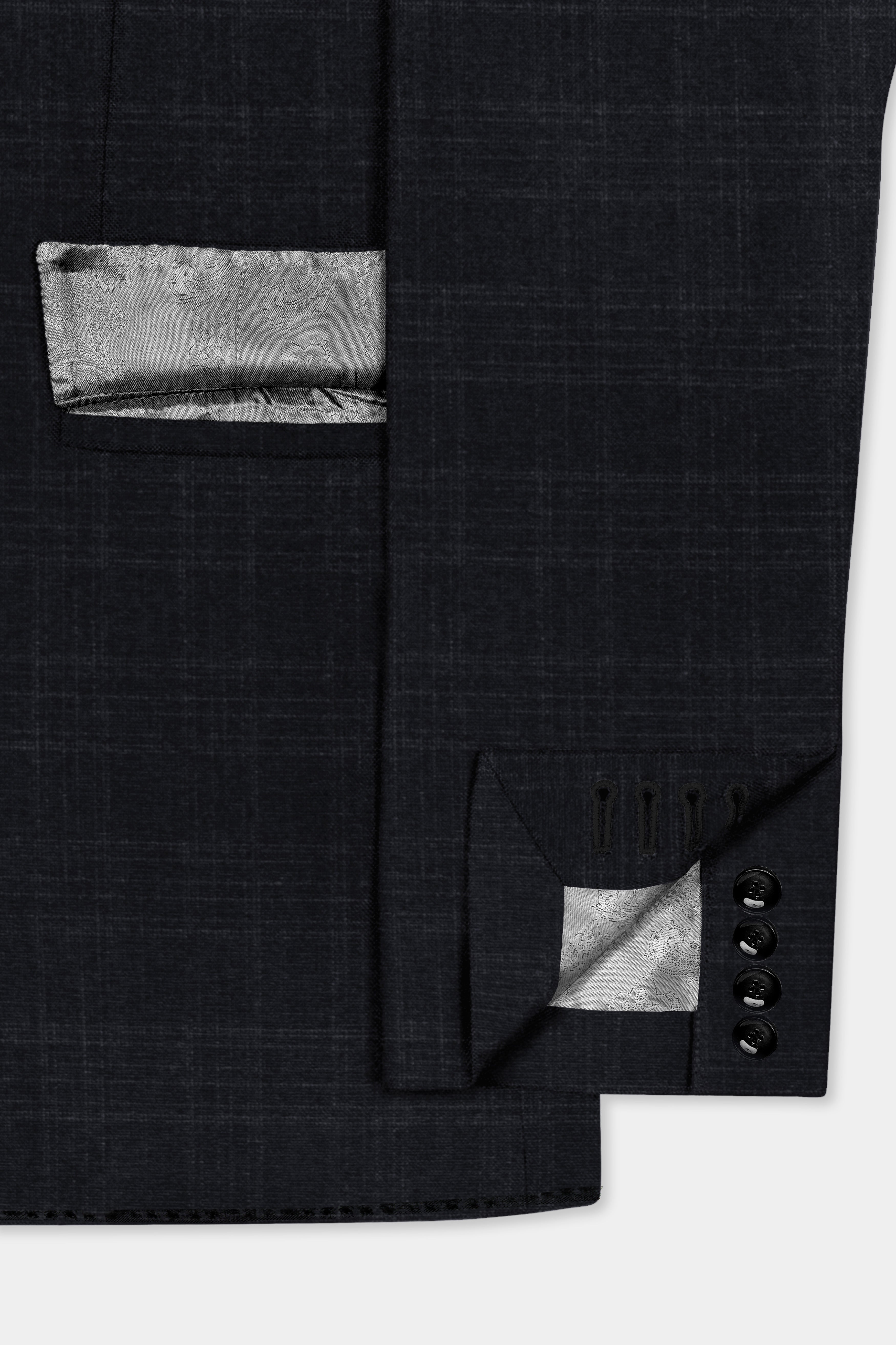 Racing Gray Plaid Wool Blend Double Breasted Suit