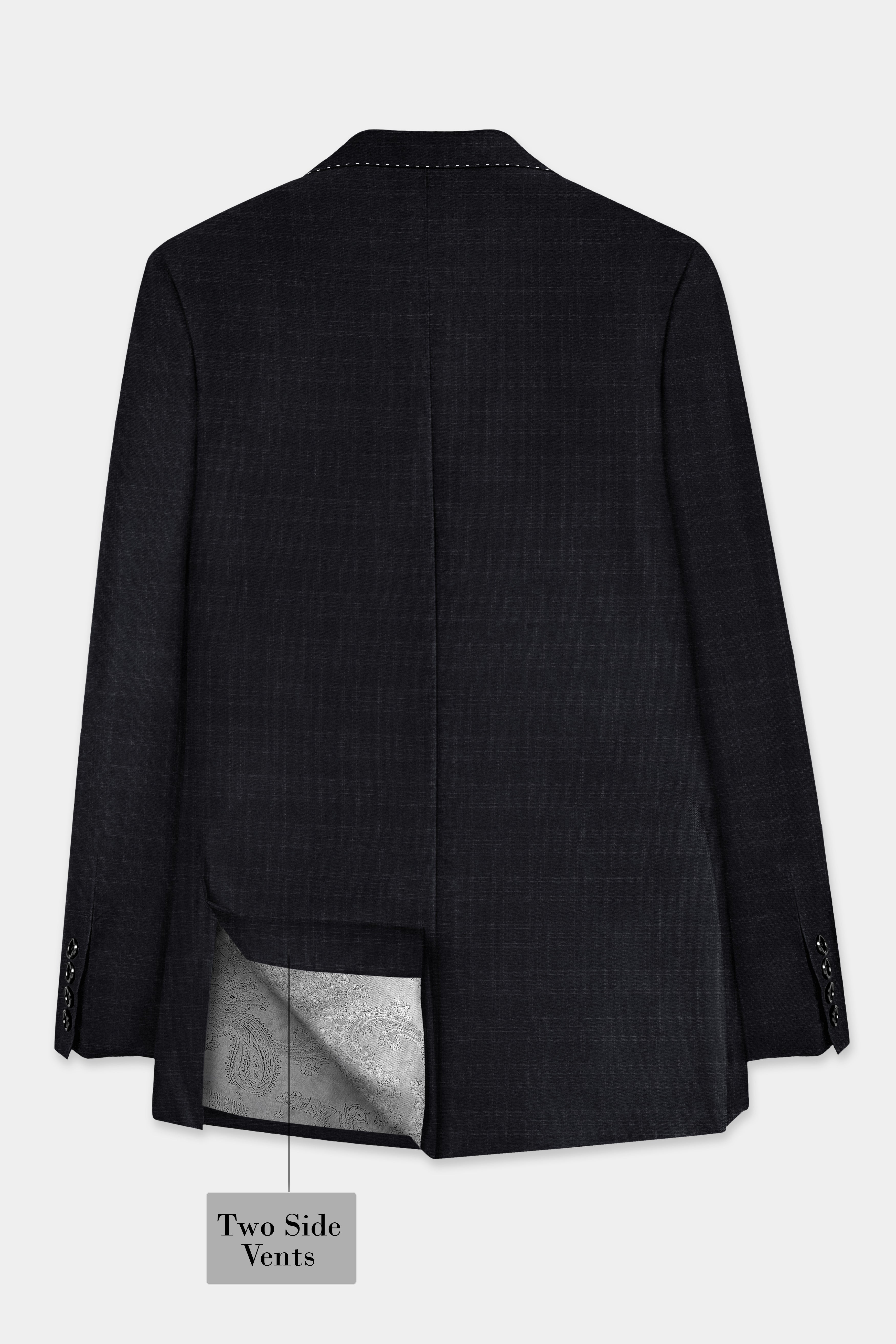 Racing Gray Plaid Wool Blend Double Breasted Suit