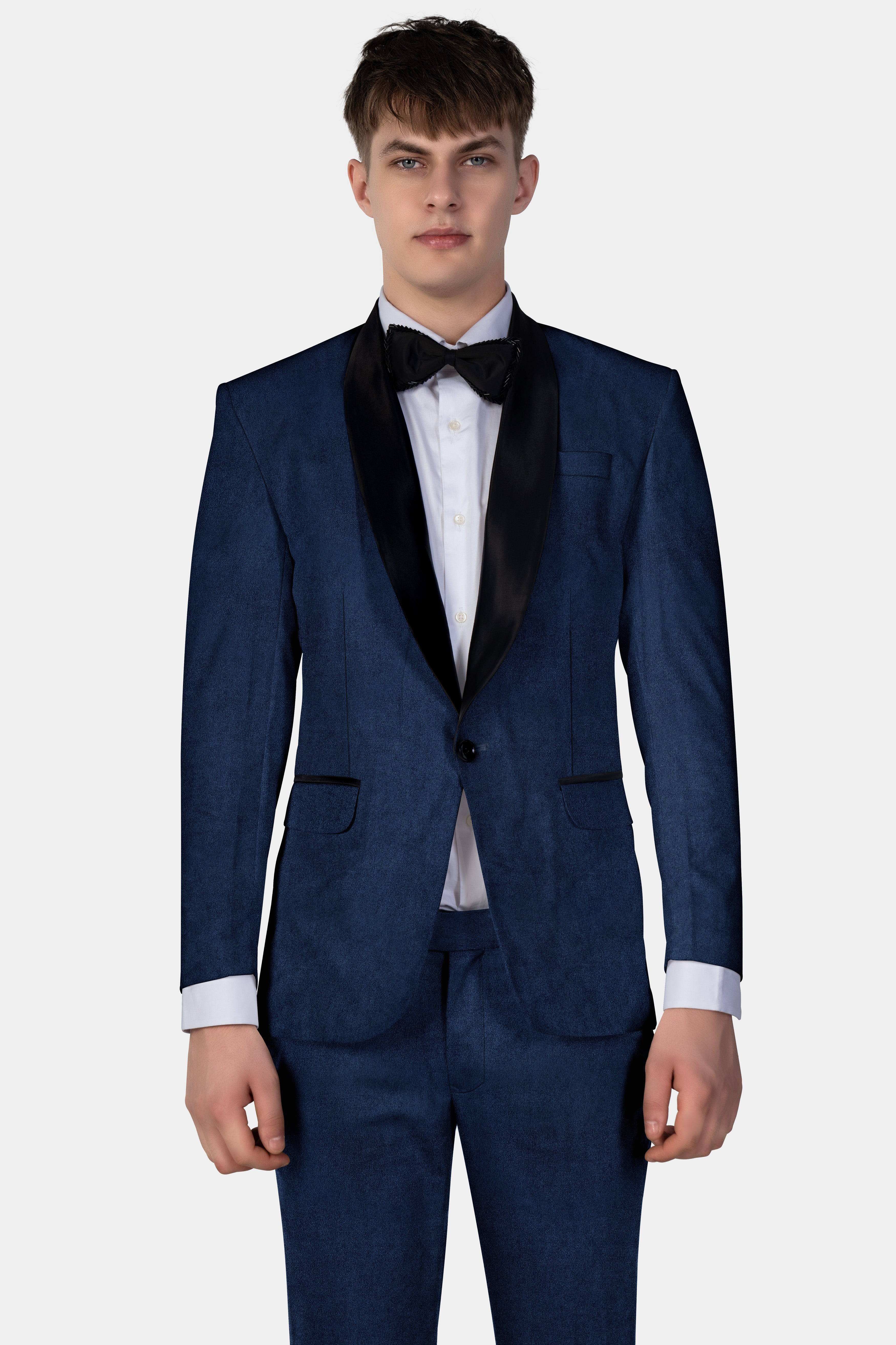 Downriver Blue Velvet Tuxedo Blazer