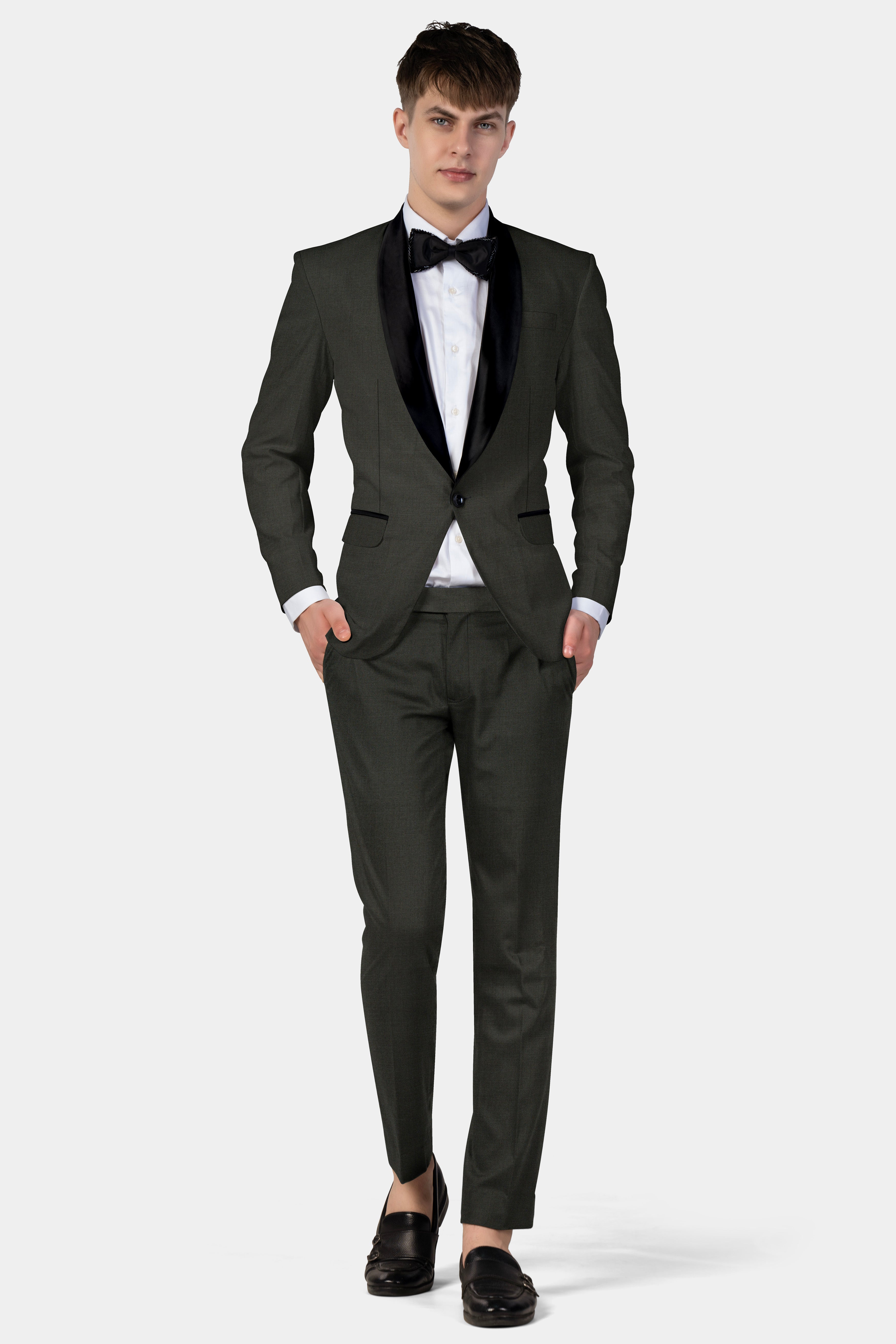 Rangoon Green Wool Blend Tuxedo Blazer