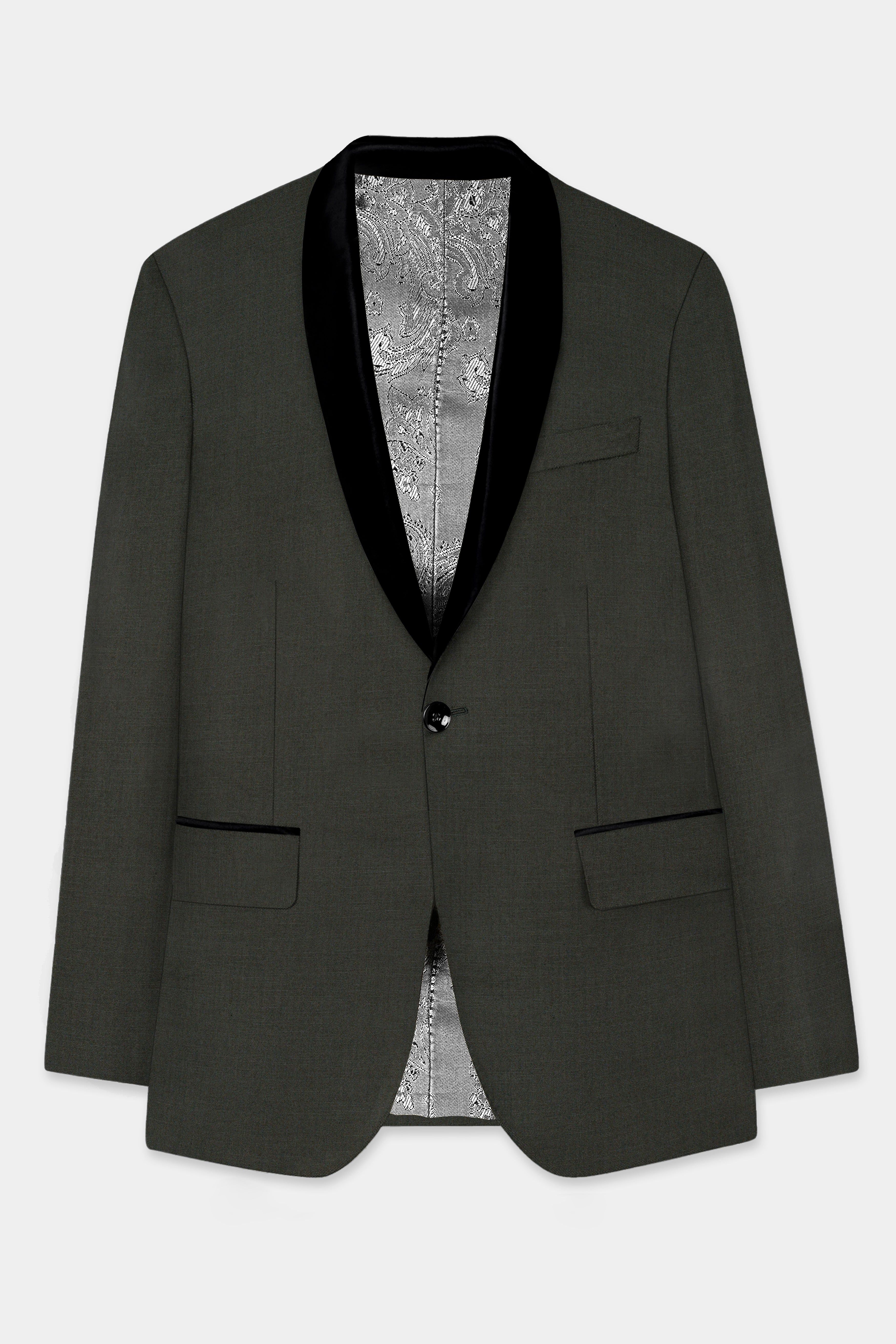 Rangoon Green Wool Blend Tuxedo Blazer