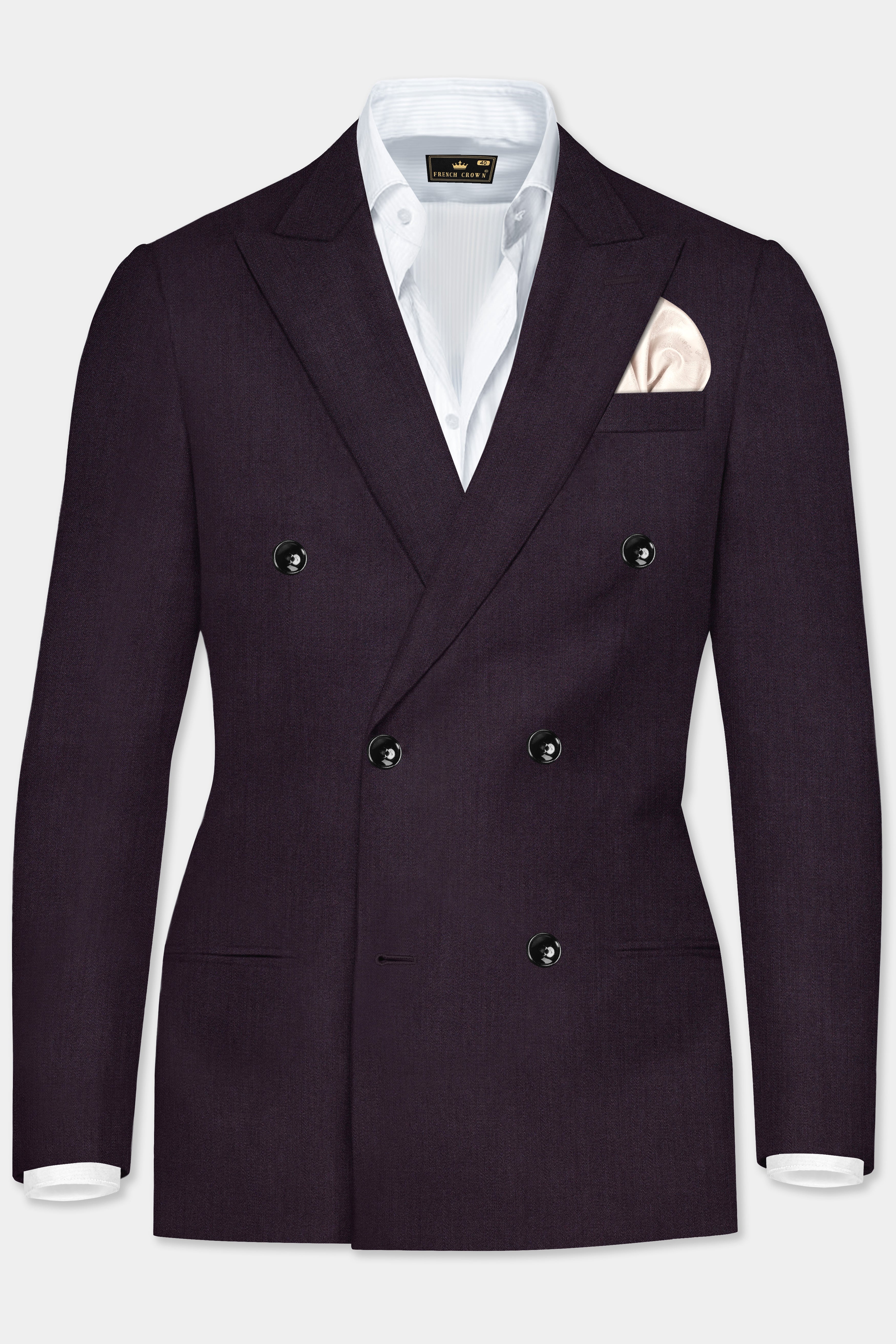 Gondola Purple Wool Blend Double Breasted Blazer