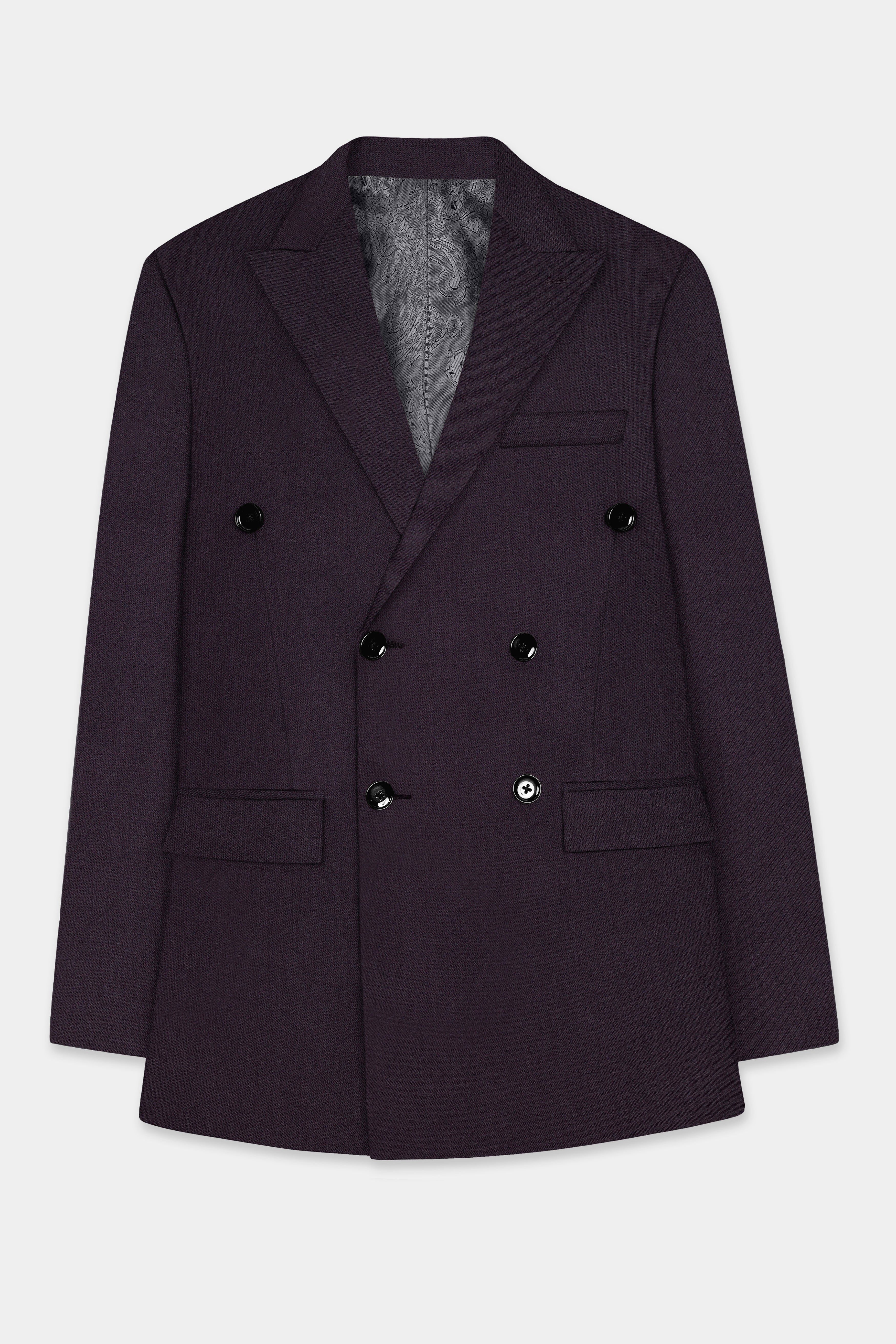 Gondola Purple Wool Blend Double Breasted Blazer