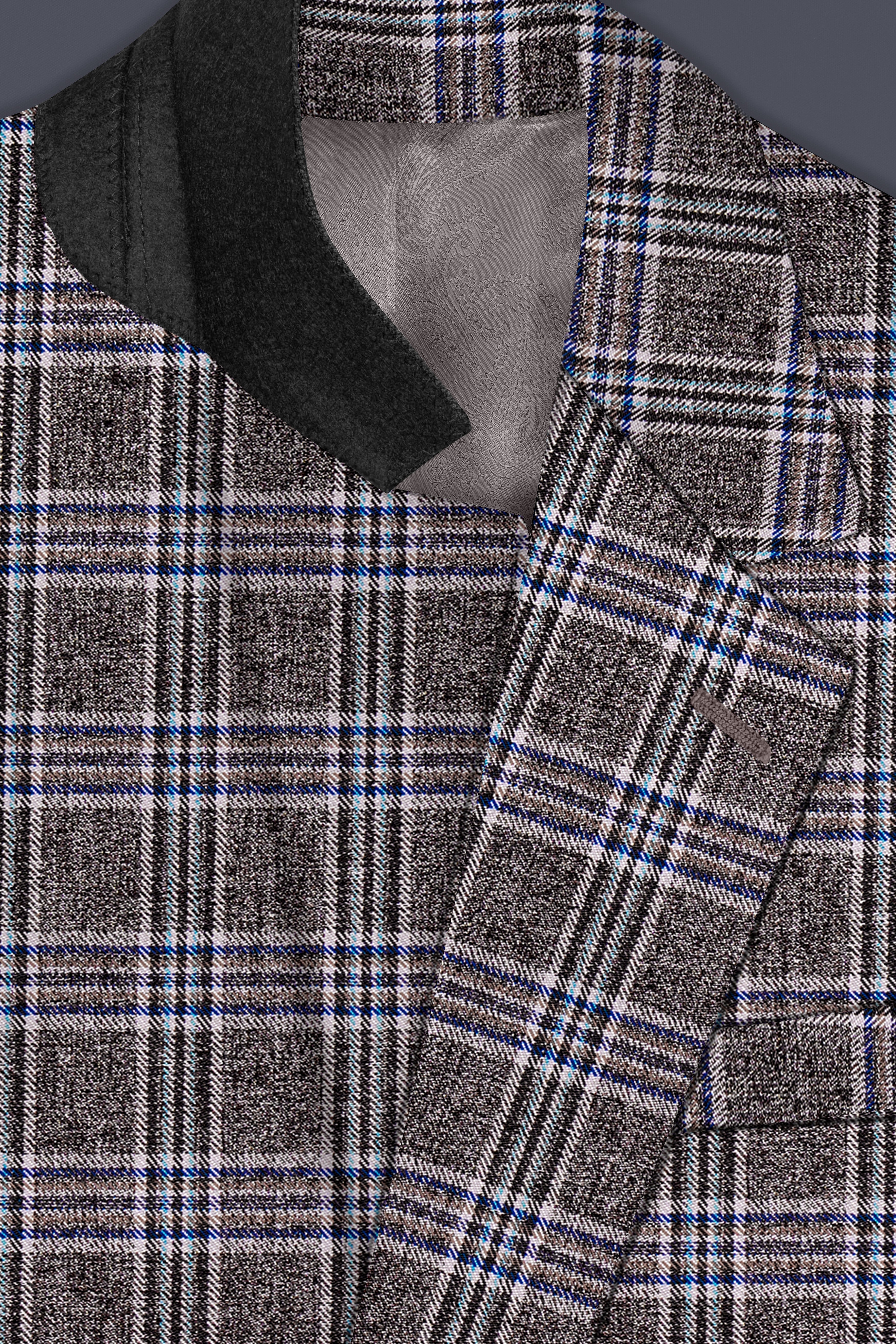 Ironside Grey Plaid Wool Blend Single Breasted Blazer