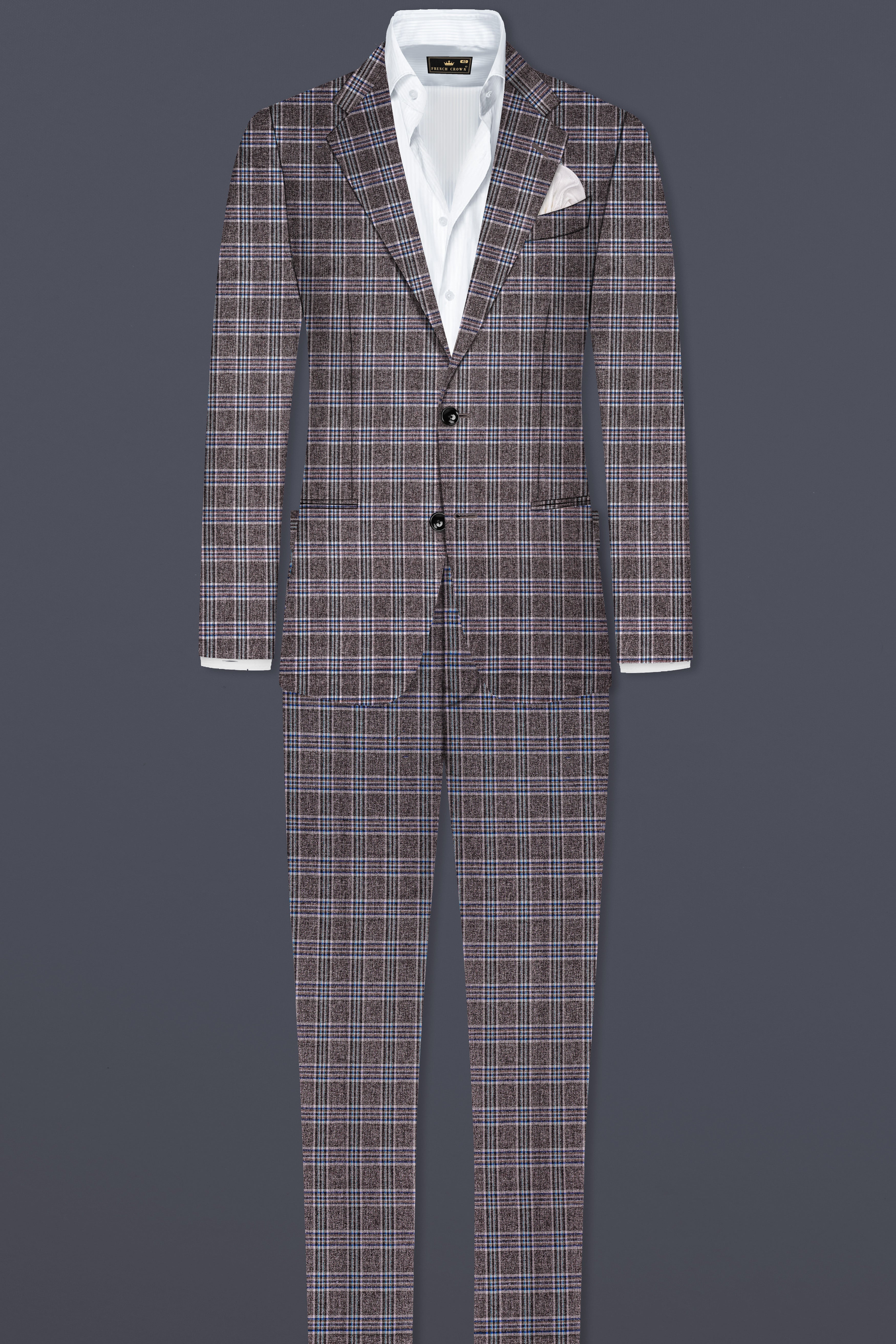 Ironside Grey Plaid Wool Blend Single Breasted Blazer