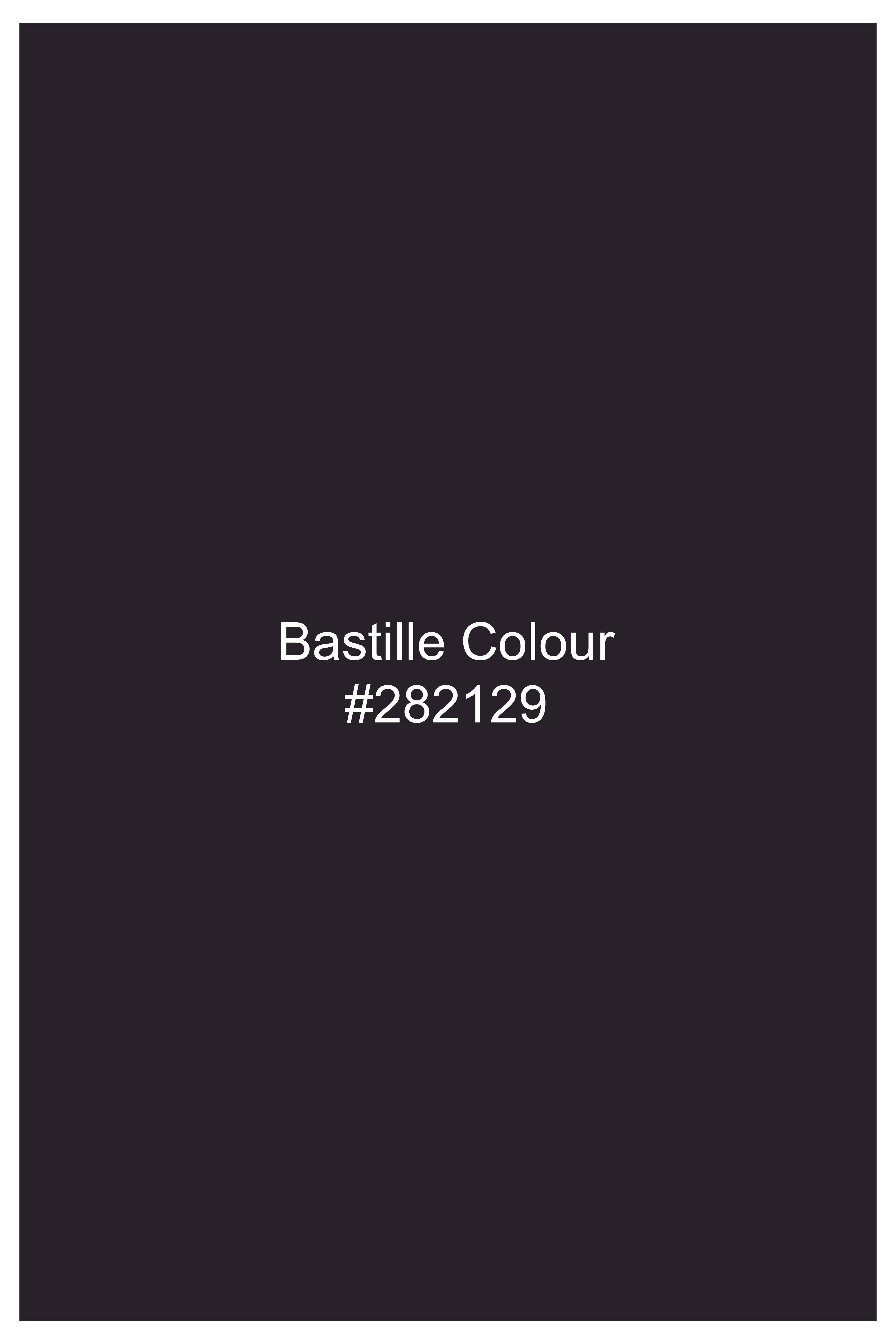 Bastille Purple Solid Wool Blend Double Breasted Blazer