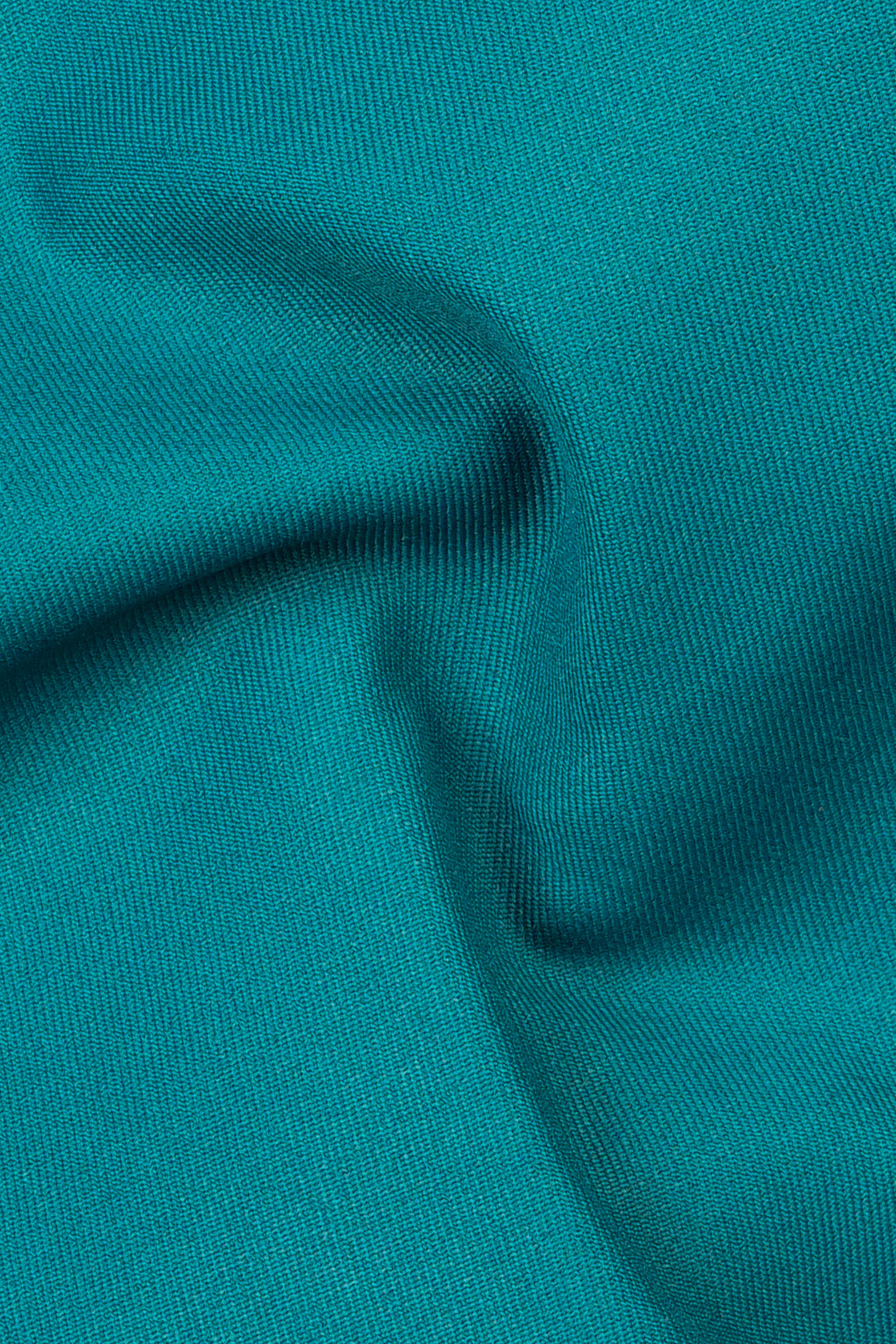 Surfie Green Plain Solid Wool Blend Peak Lapel Tuxedo Blazer