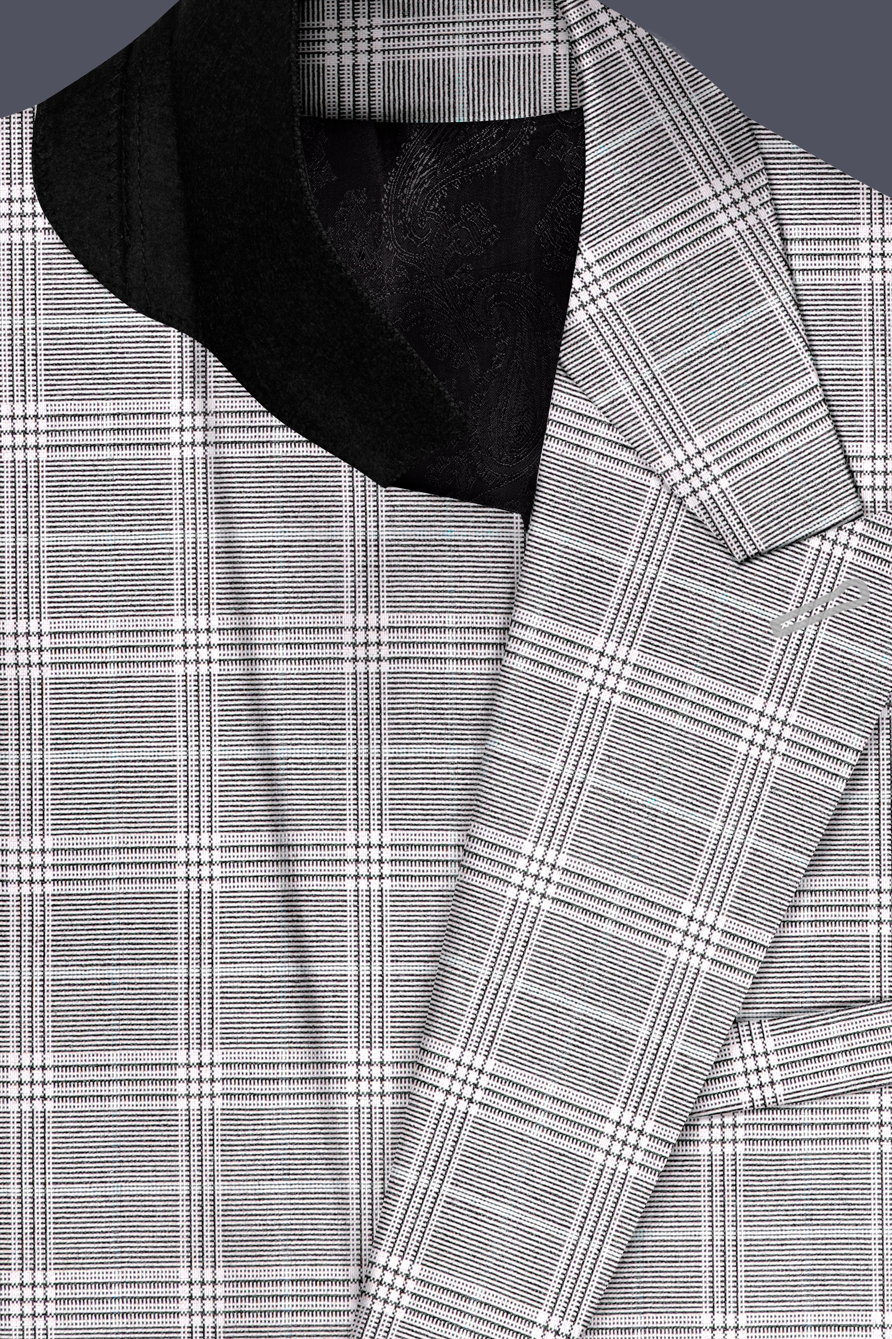 Venus Gray Plaid Wool Rich Single Breasted Blazer