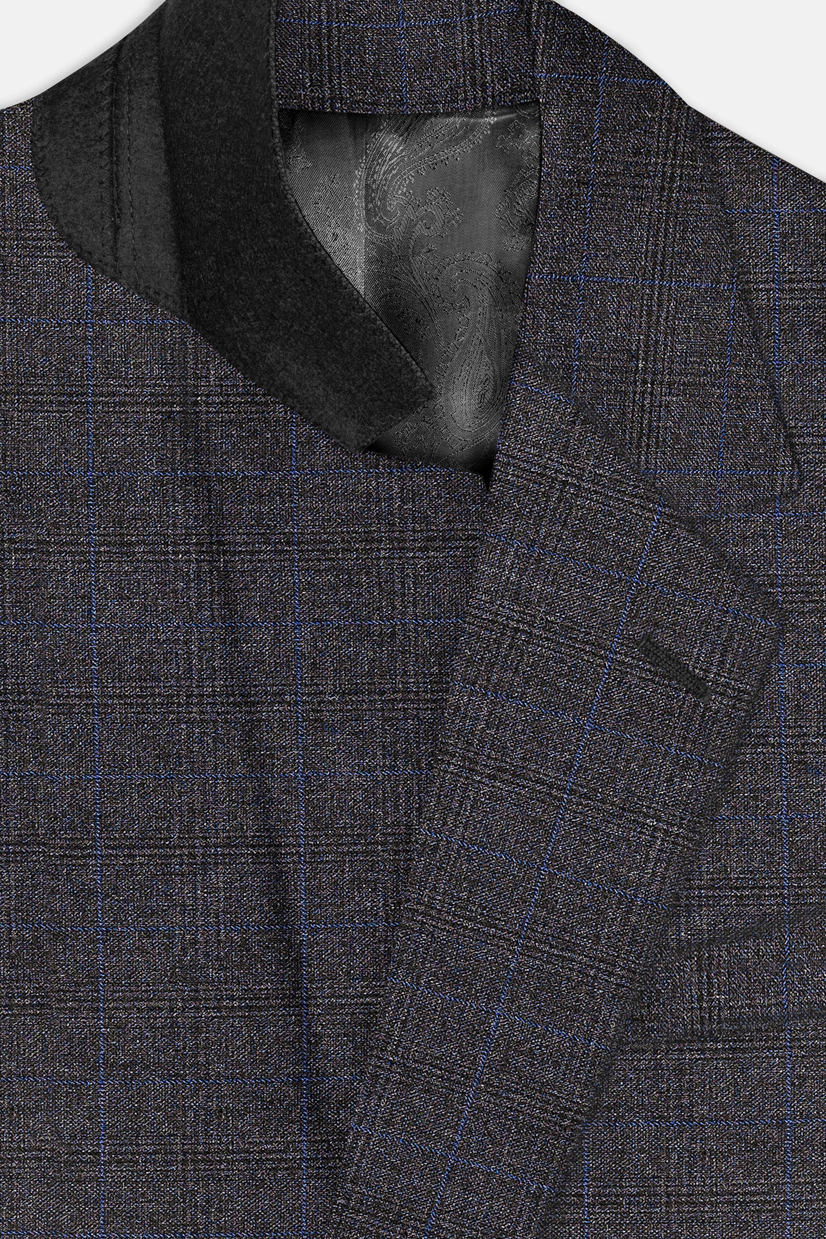 Thunder Gray Plaid Wool Rich Single Breasted Blazer