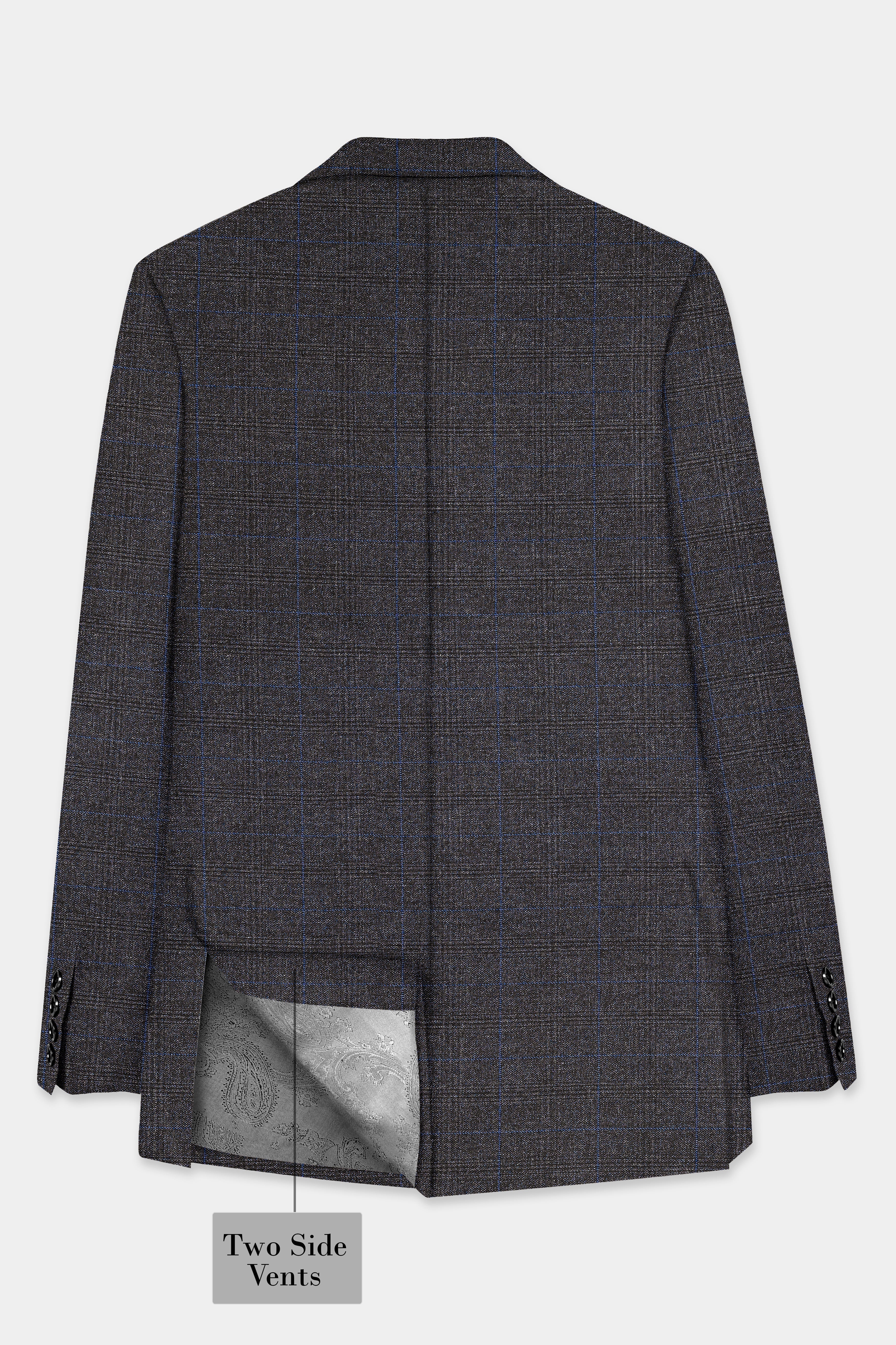 Thunder Gray Plaid Wool Rich Single Breasted Blazer