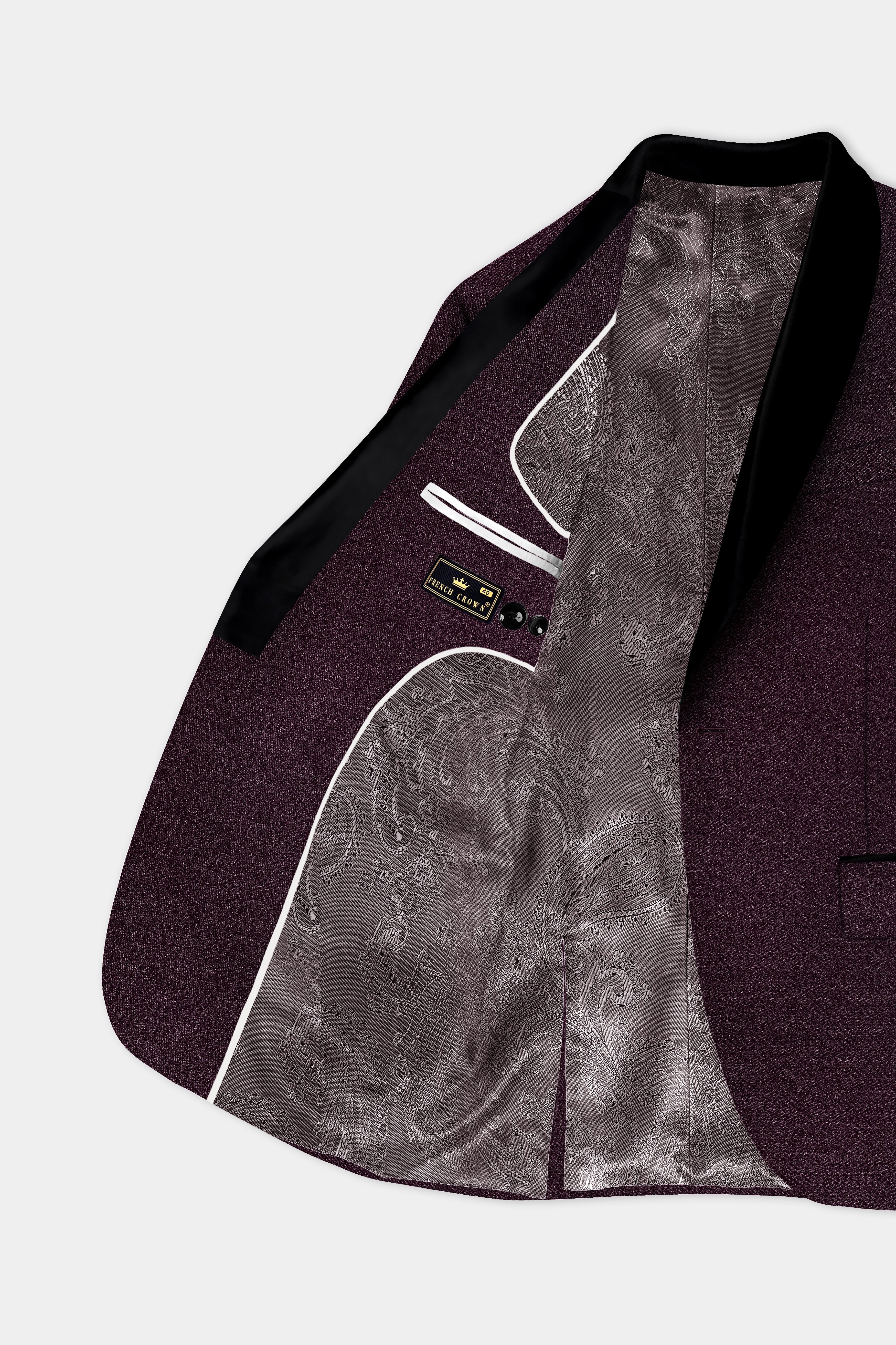 Tamarind Wine Textured Tuxedo Blazer