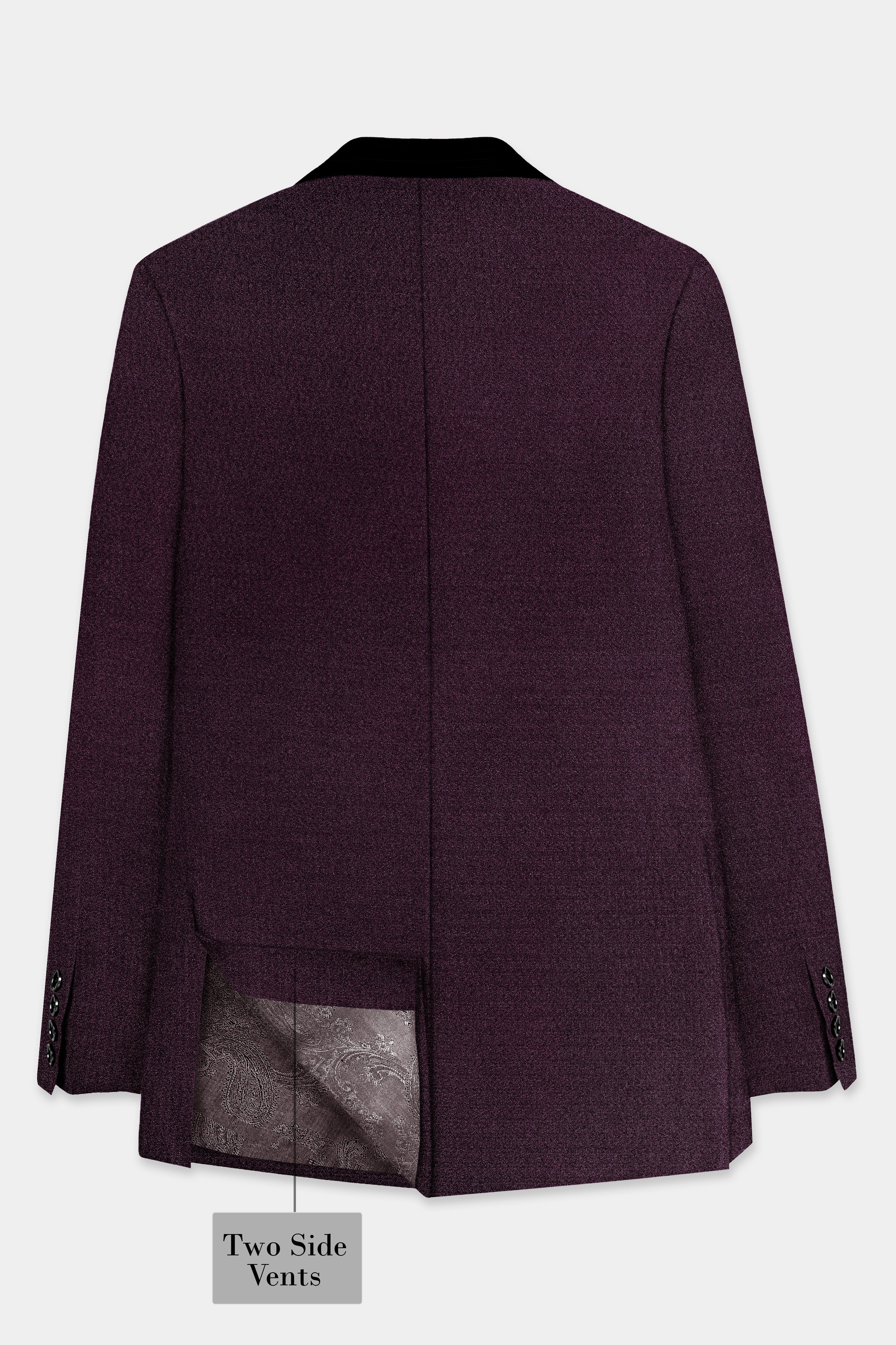 Tamarind Wine Textured Tuxedo Blazer