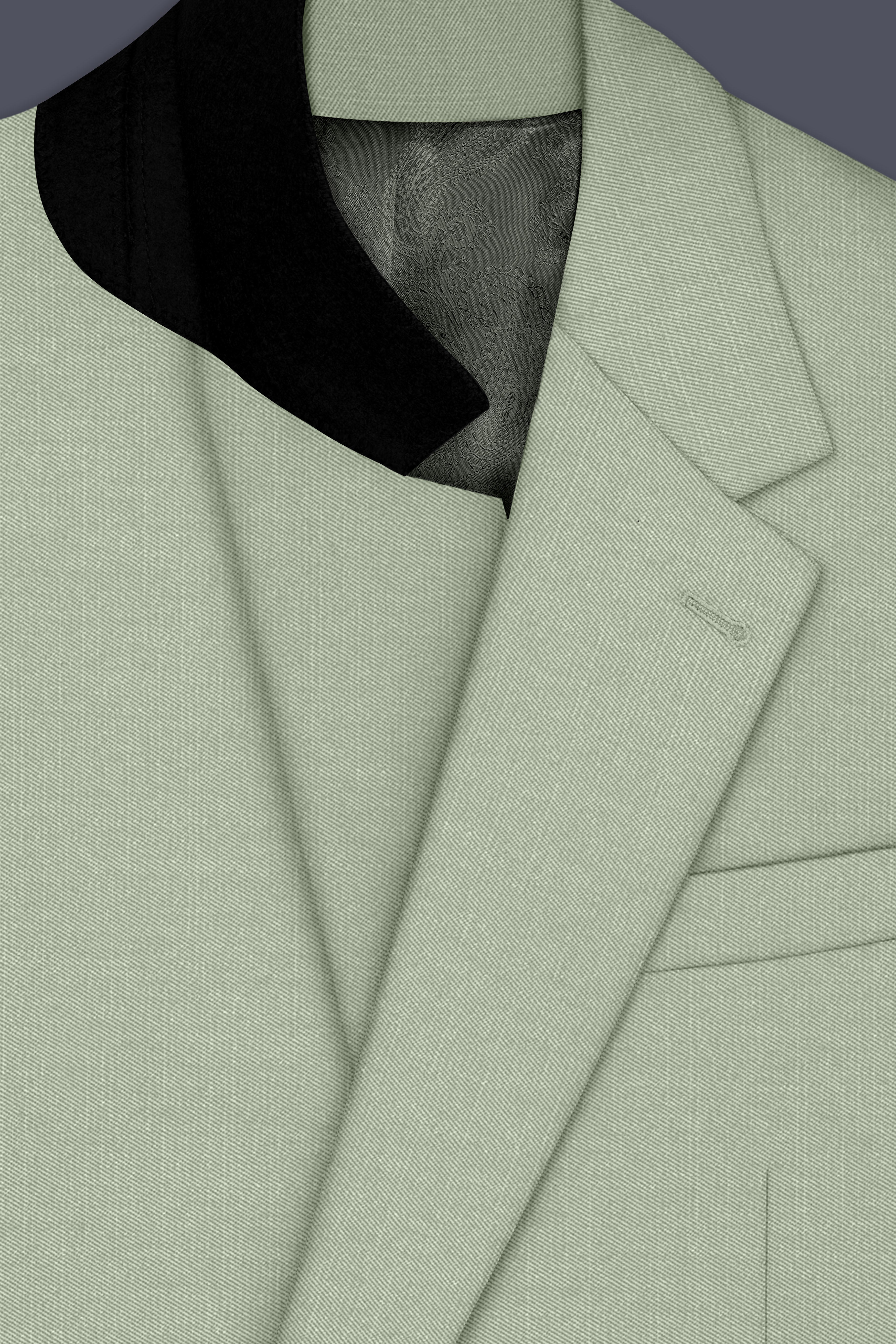 Spanish Green Solid Wool Rich Single Breasted Slight Stretch Blazer