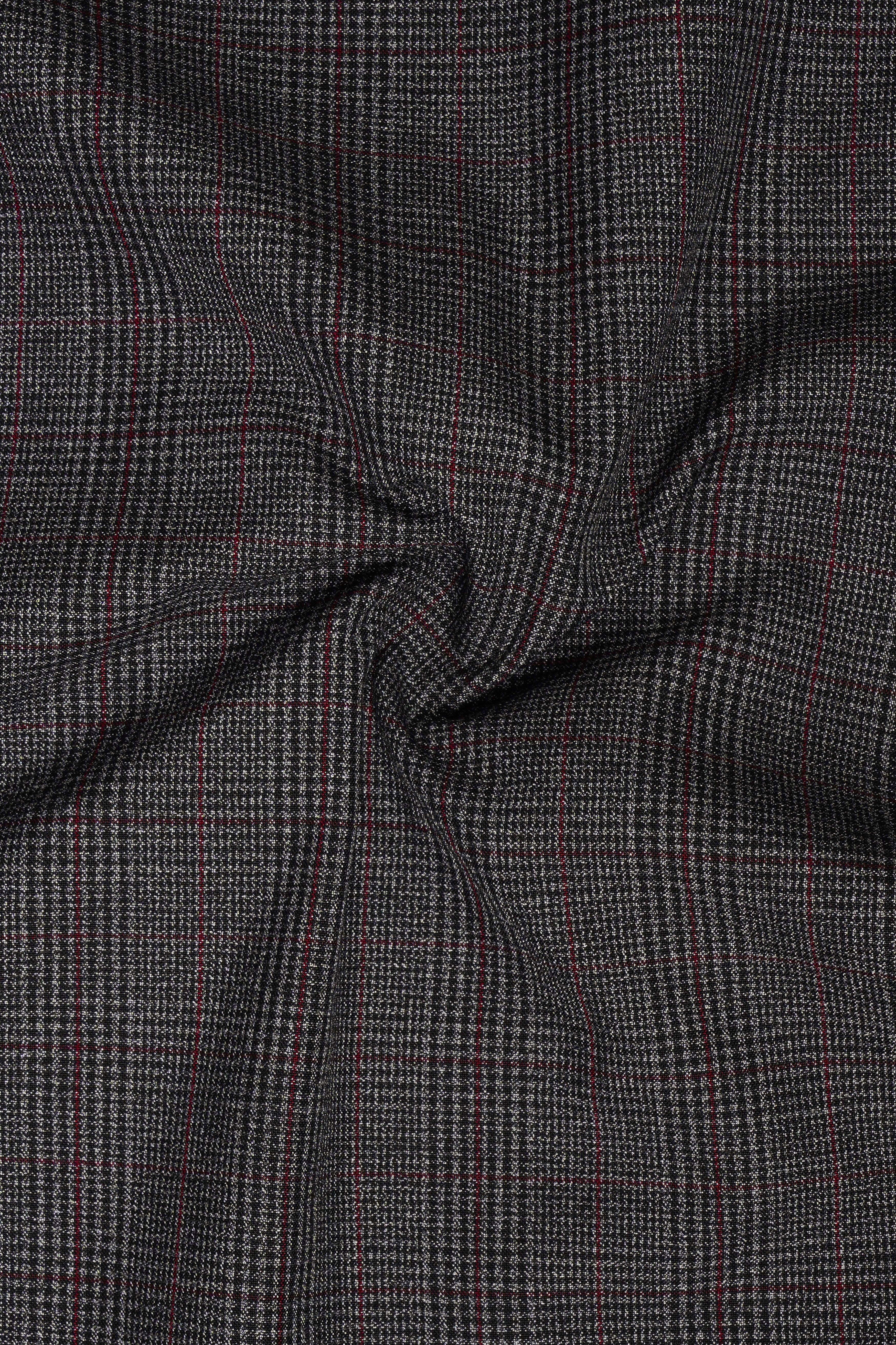 Iridium Gray Plaid Wool Rich Single Breasted Blazer