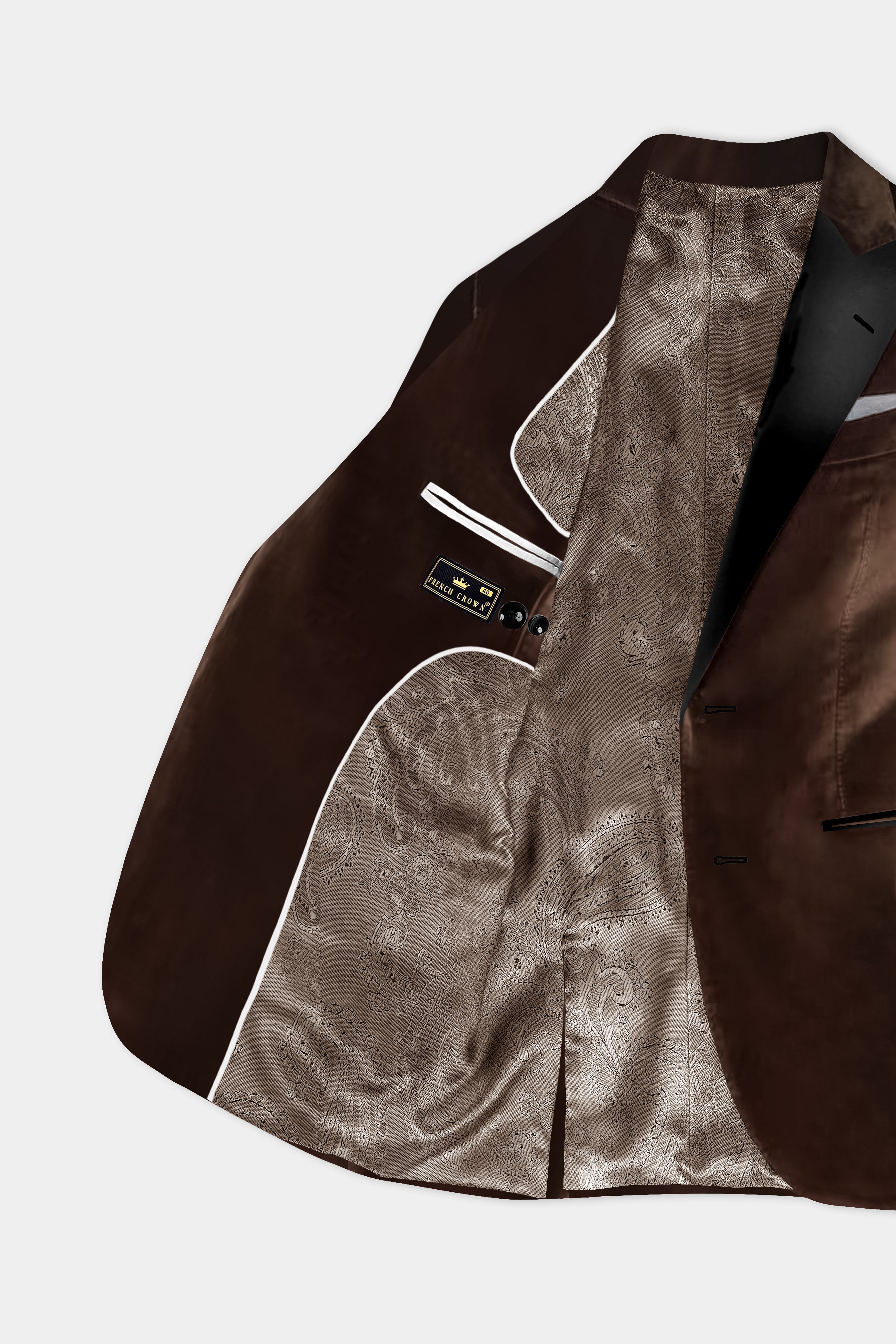 Bronze Eclipse-Brown Velvet Peak Lapel Tuxedo Blazer