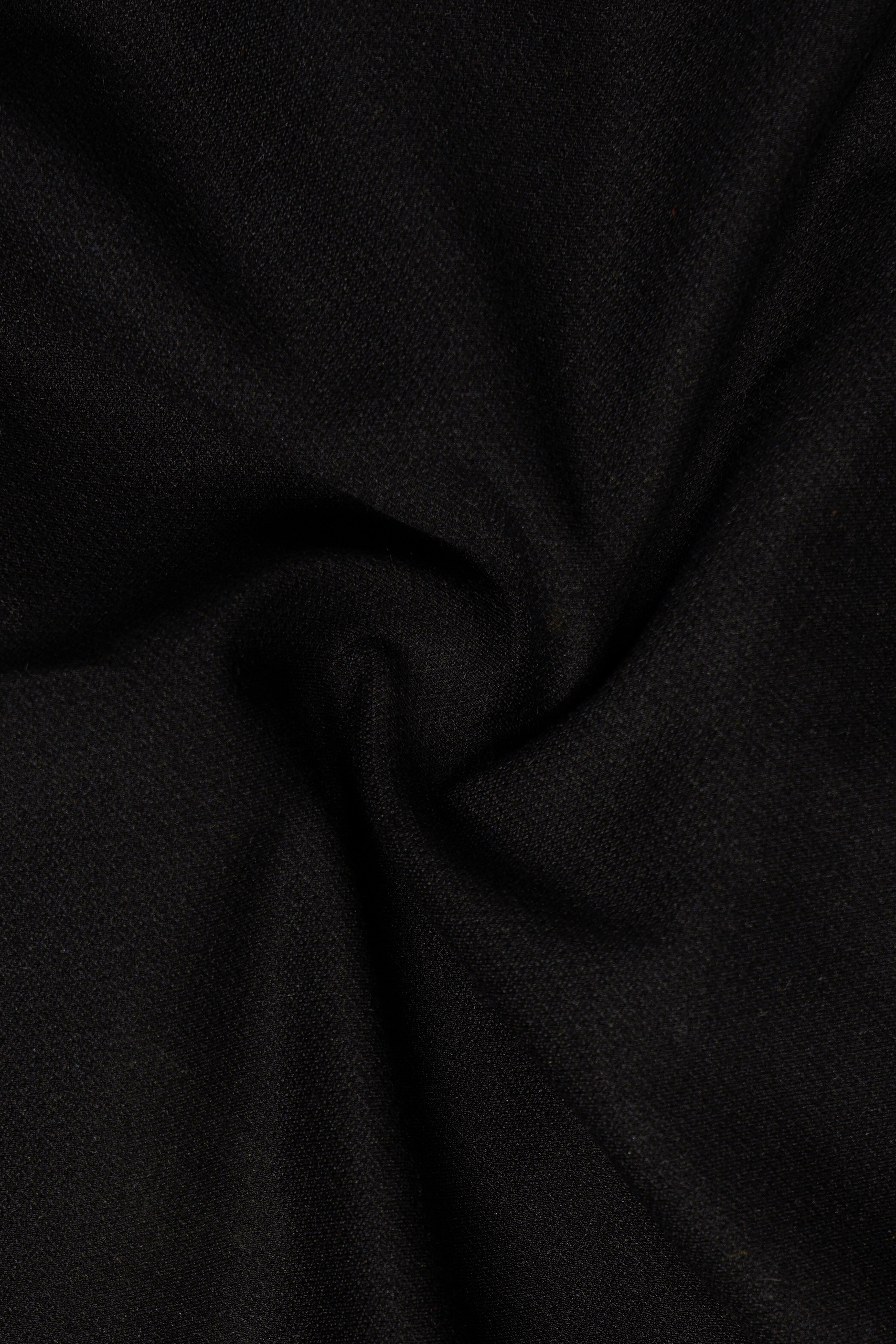 NoirFlex-Jade Black 4-Way Stretch Wrinkle-Free Textured Double Breasted Blazer