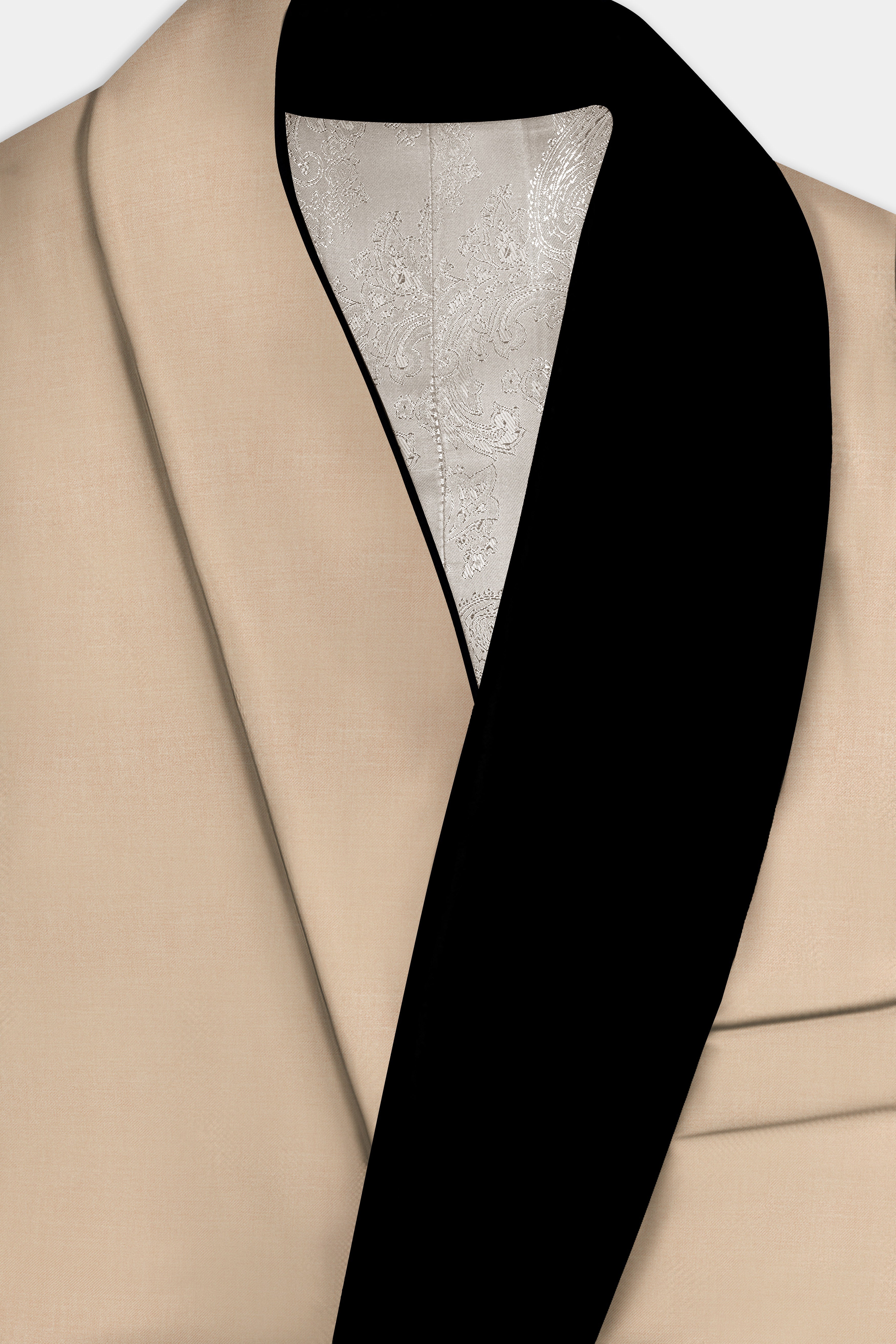 Candlelight-Sorrell Cream Solid Wool Rich Tuxedo Blazer