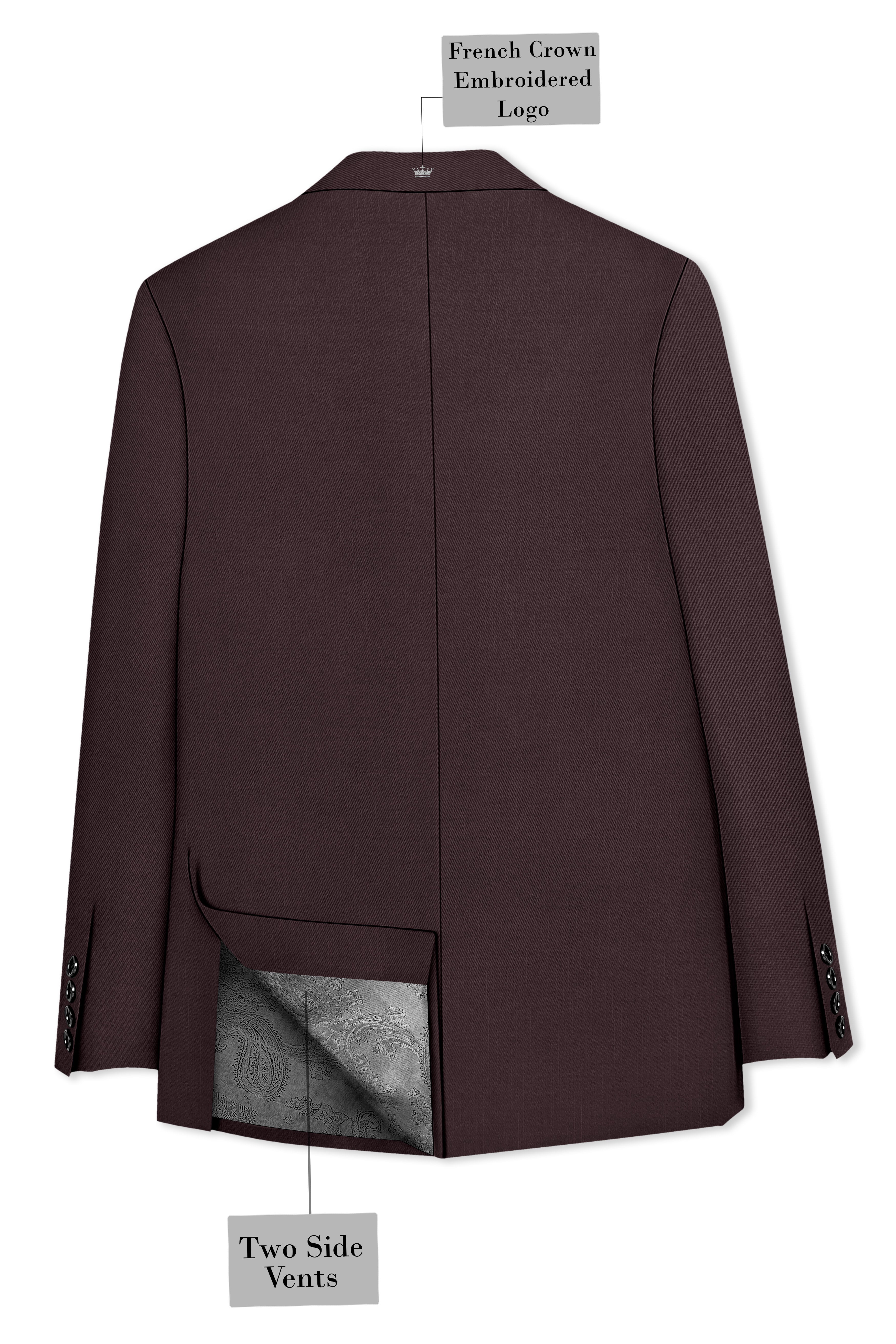 Espresso-Hickory Brown Solid Wool Rich Single Breasted Slight Stretch Blazer