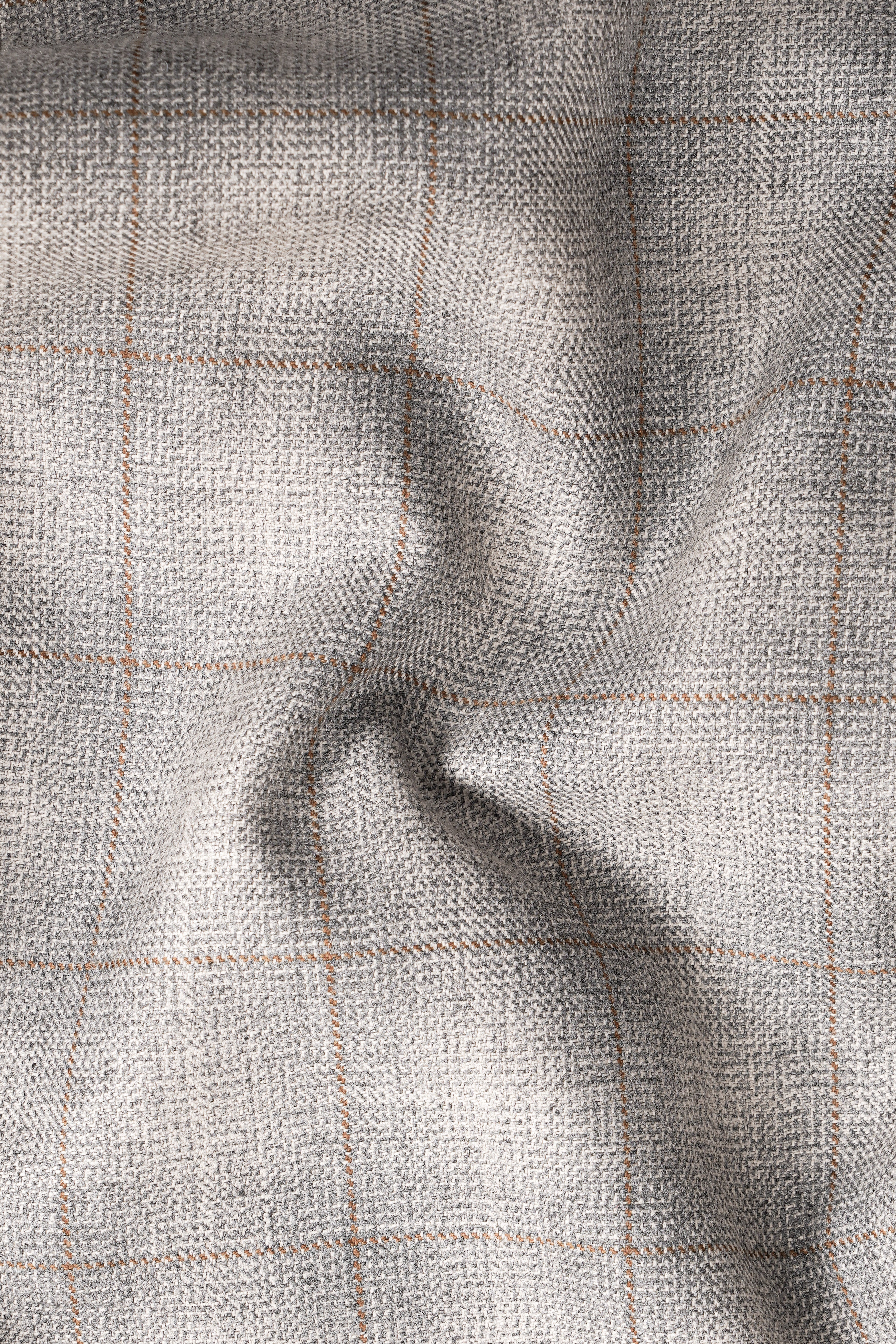 Whispering-Swirl Gray windows Wool Rich Double Breasted Blazer