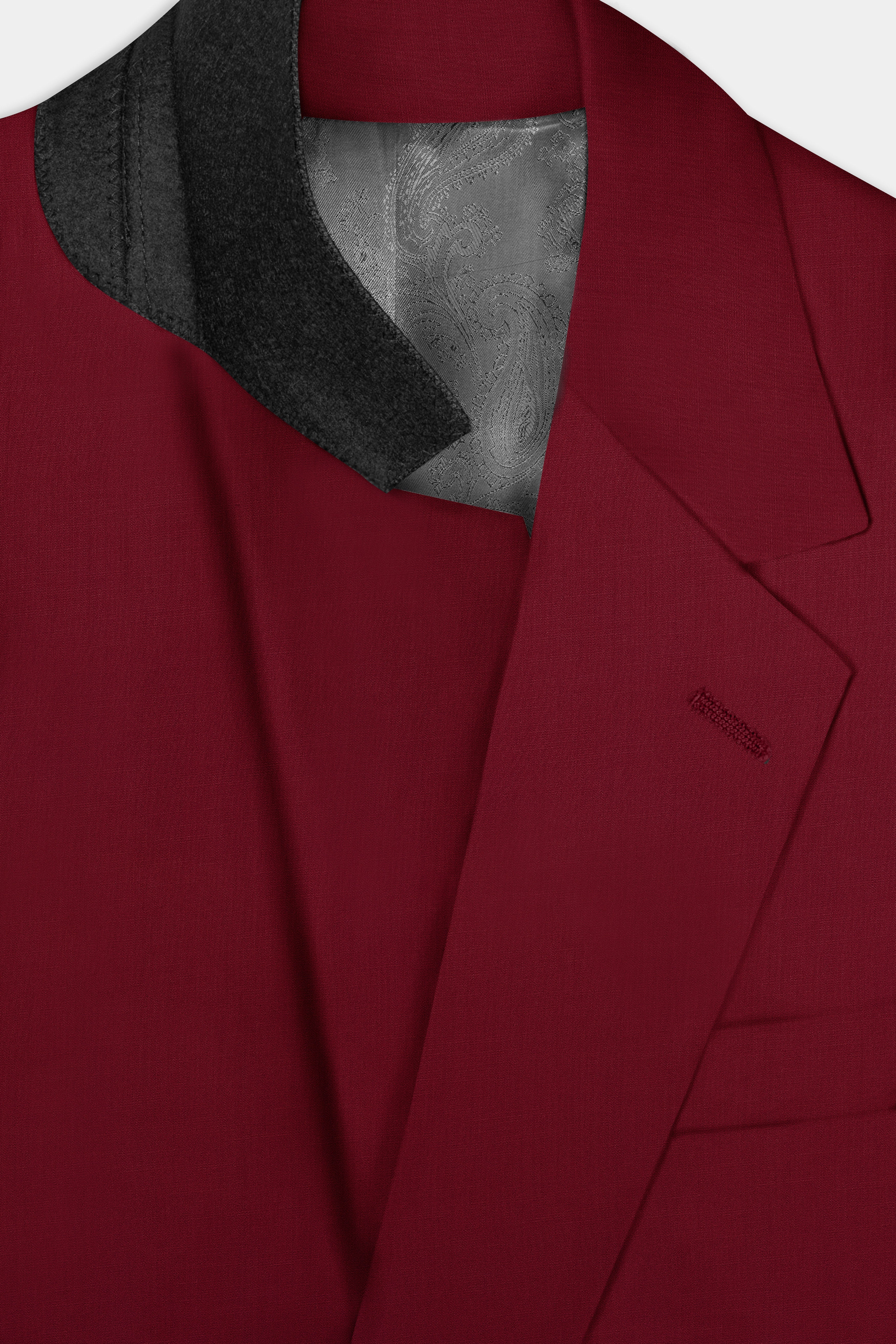 CrimsonAce-Cherry Red Solid Wool Rich Single Breasted Blazer