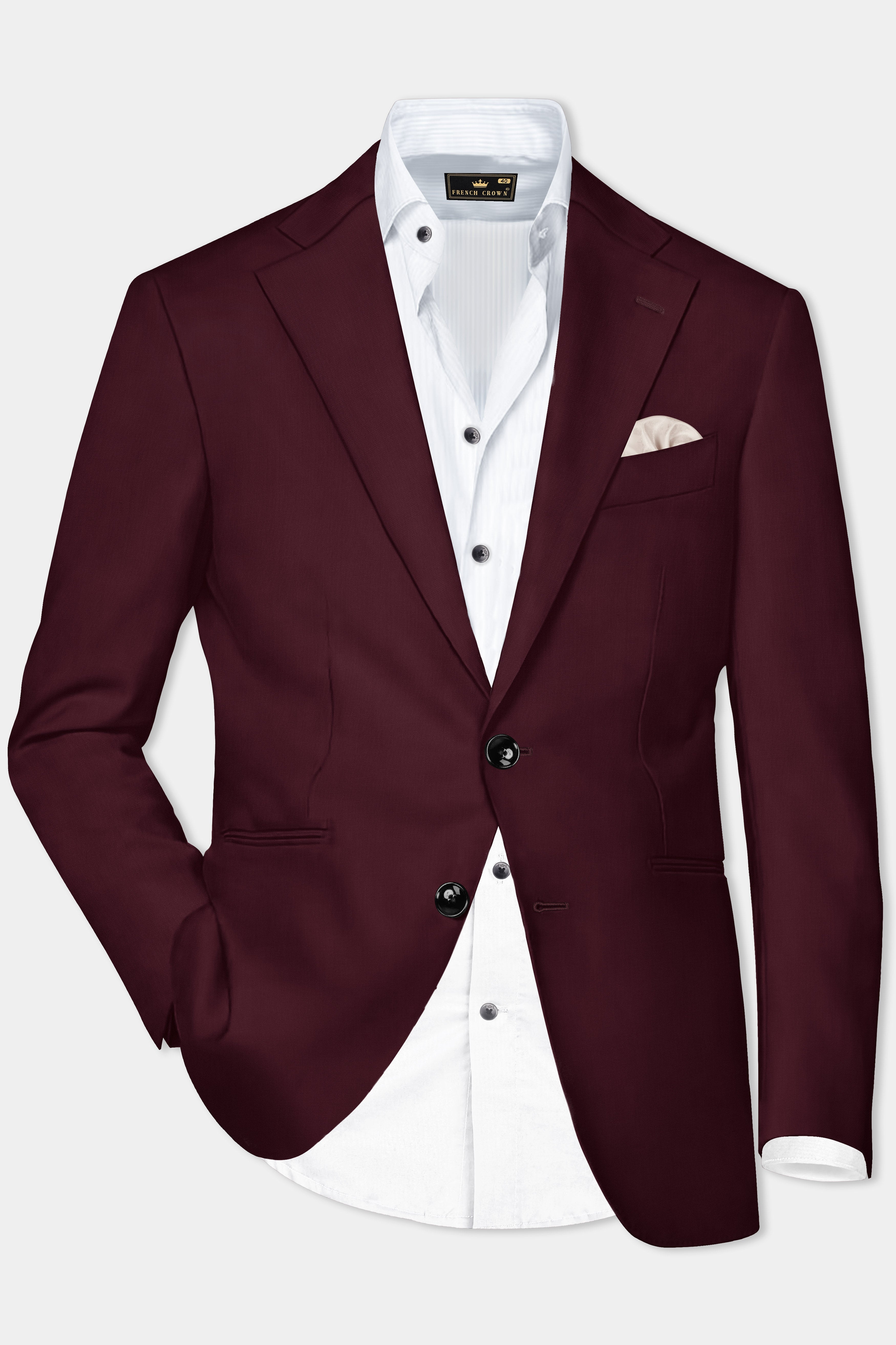 SepiaElite-Tamarind Brown Solid Wool Rich Single Breasted Blazer