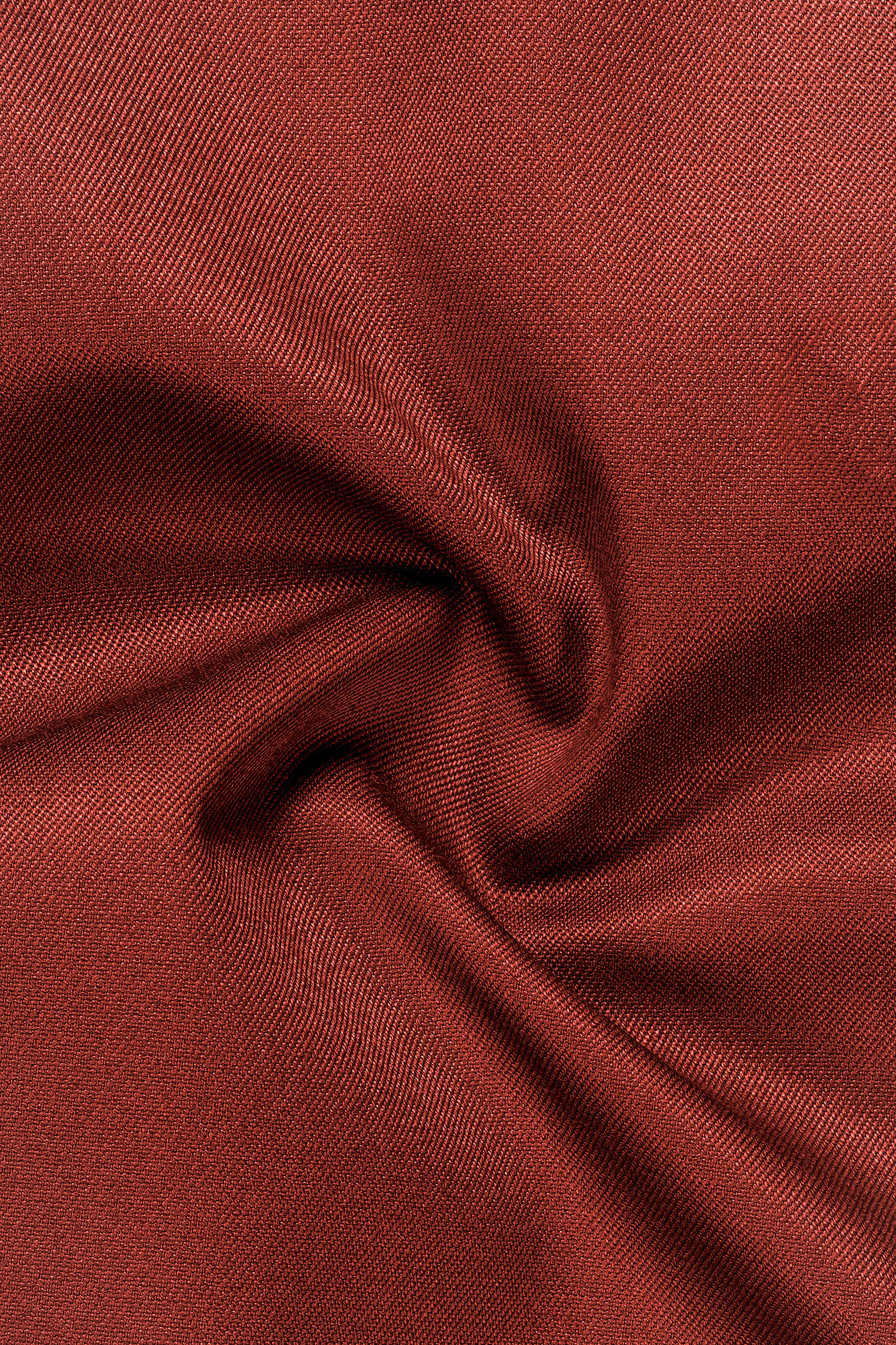 Inferno Rust-Brick Red Solid Wool Rich Tuxedo Slight Stretch Blazer