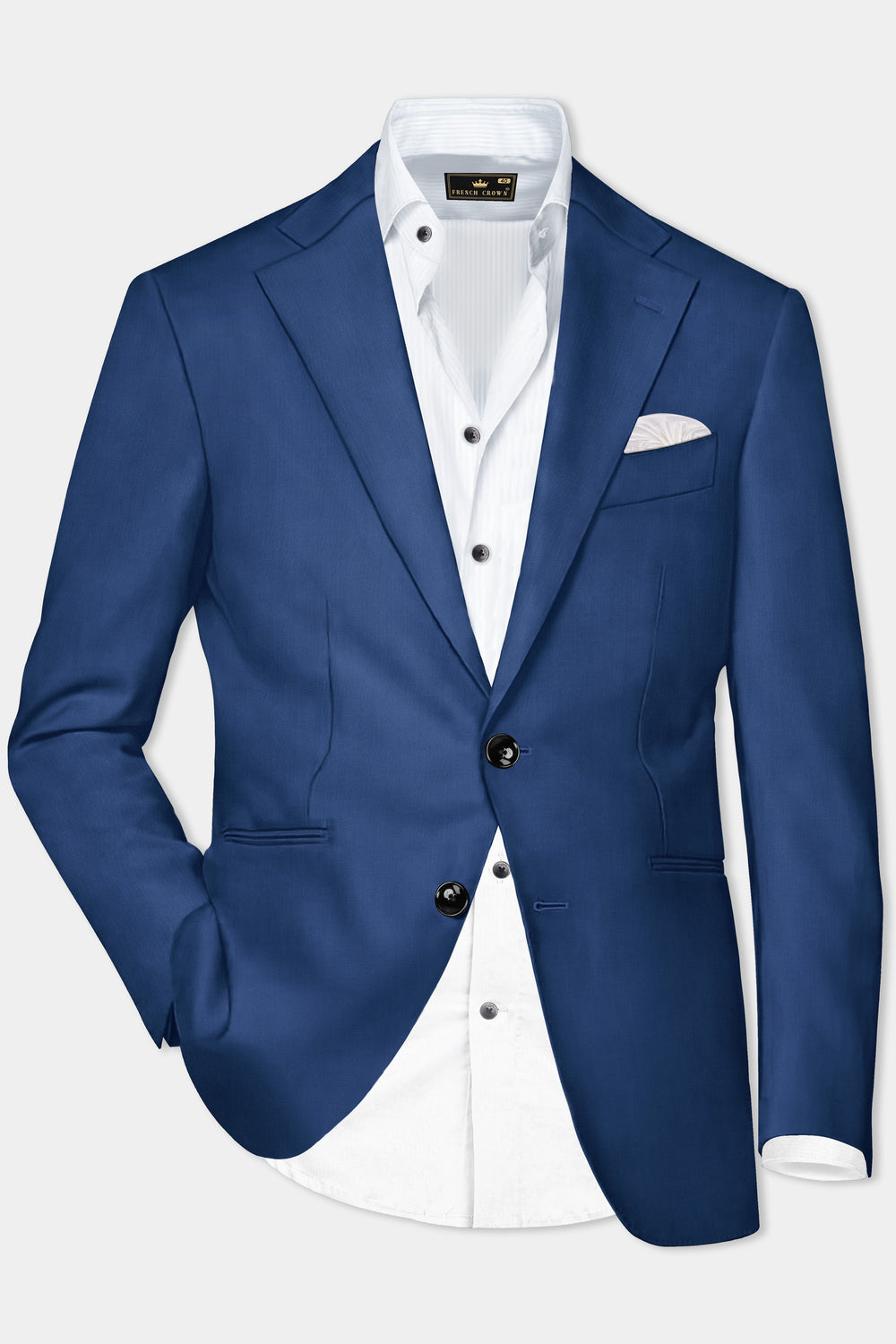 Charcoal Plaid Wool Blend Double Breasted Suit