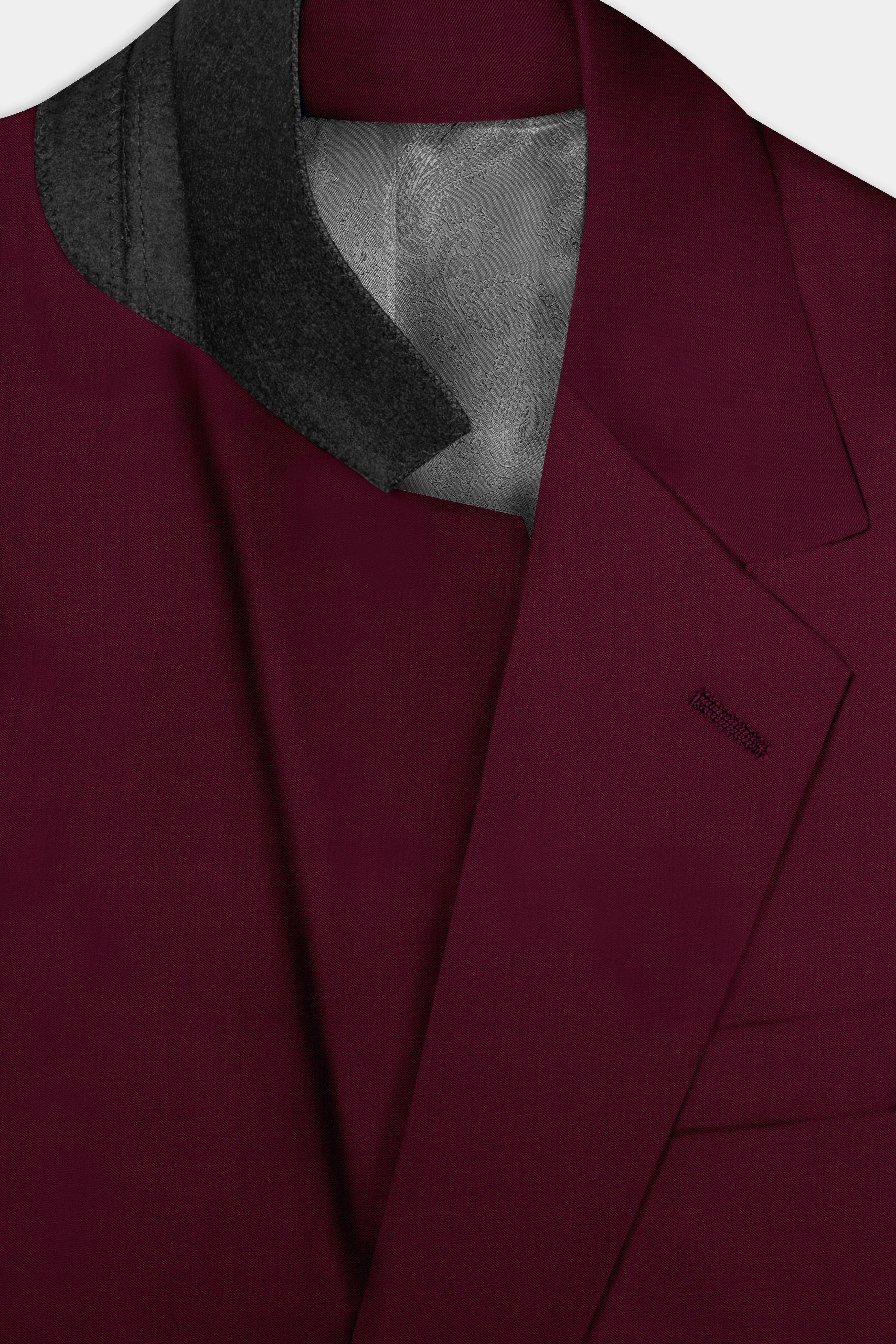 Regal Maroon-Tamarind Solid Wool Rich Single Breasted Slight Stretch Blazer